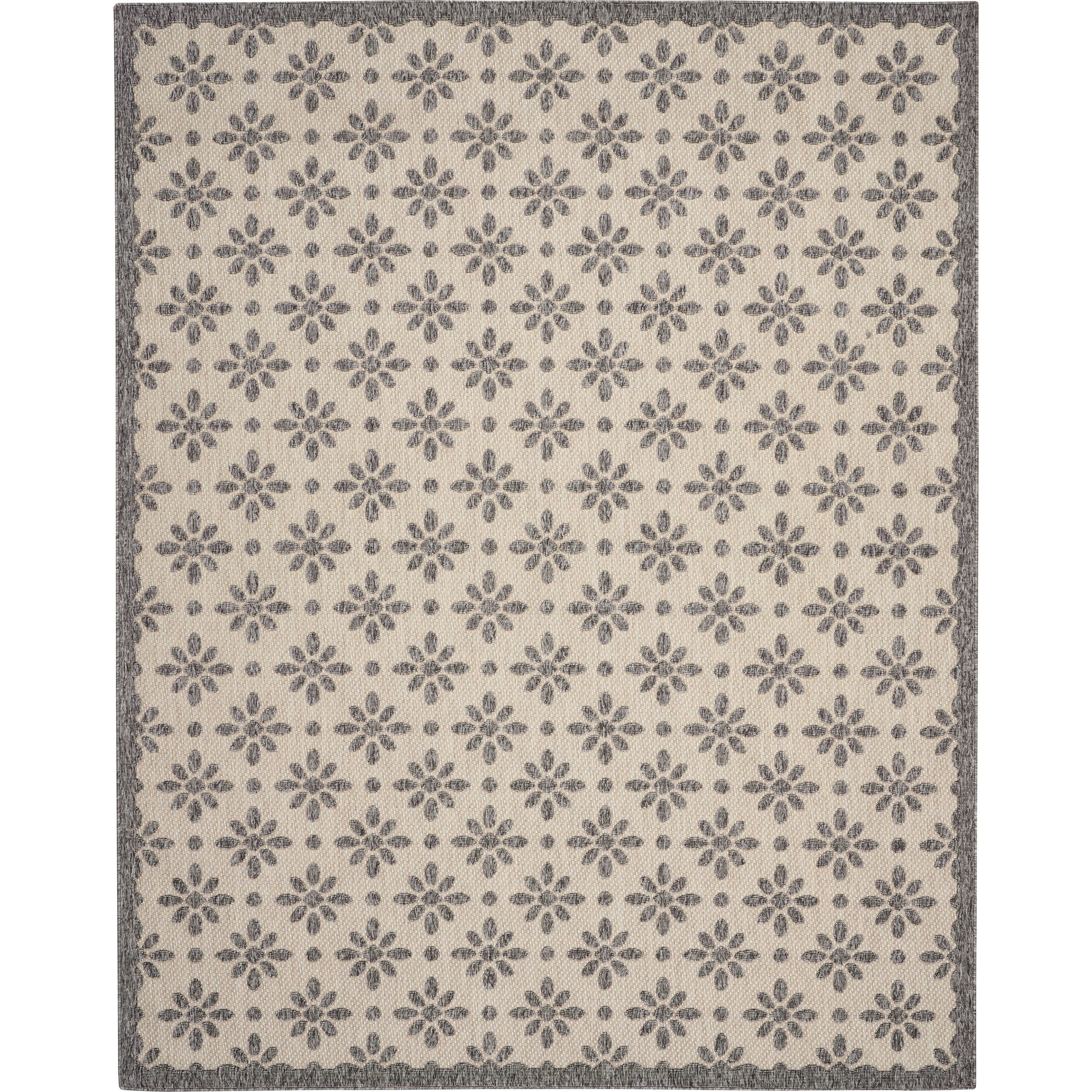 Tapis d'intérieur et d'extérieur géométrique moderne à motif floral et haut-bas Nourison Palamos