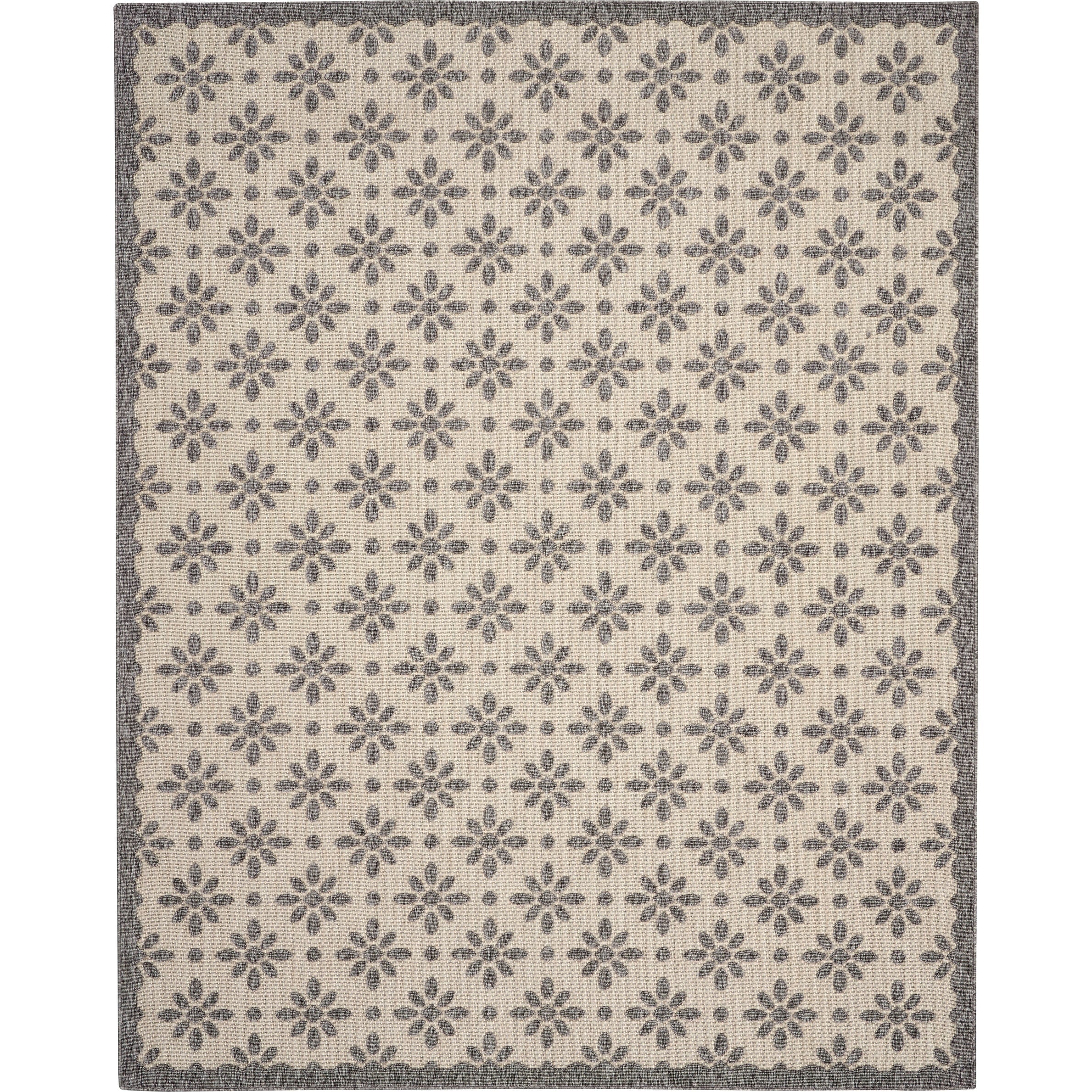 Tapis d'intérieur et d'extérieur géométrique moderne à motif floral et haut-bas Nourison Palamos