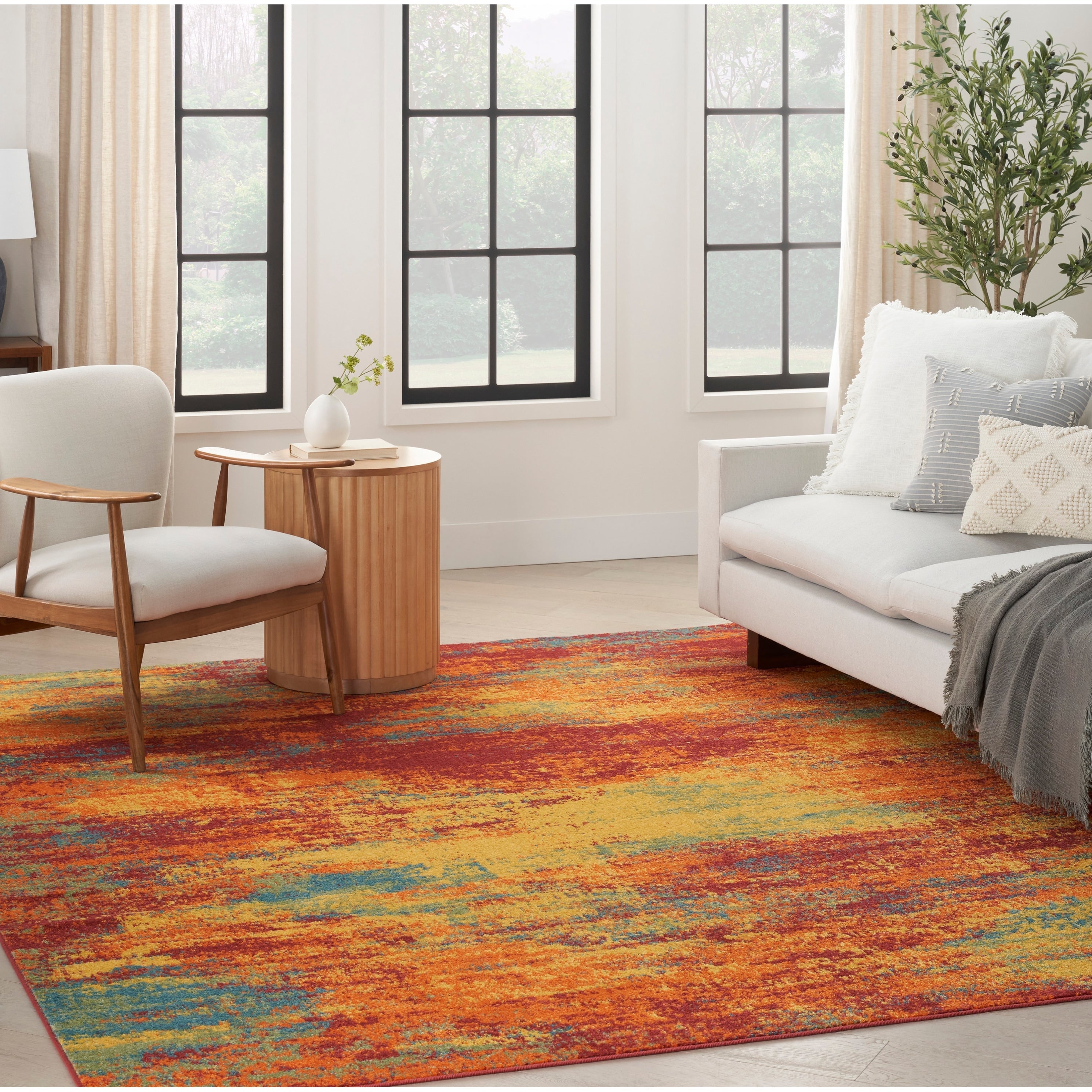 Tapis abstrait d'intérieur/extérieur Nourison Sandy