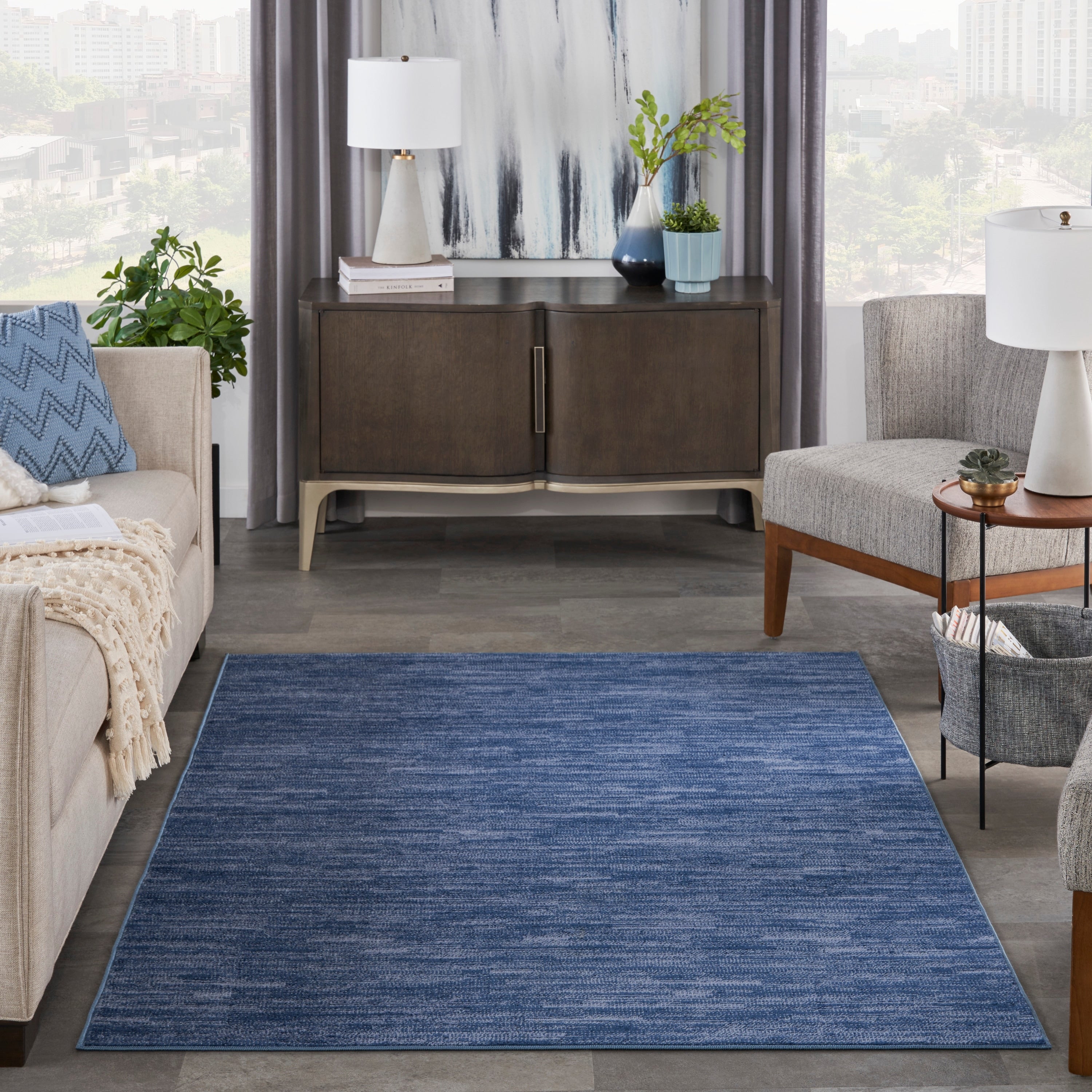 Tapis d'intérieur/extérieur moderne et solide Nourison