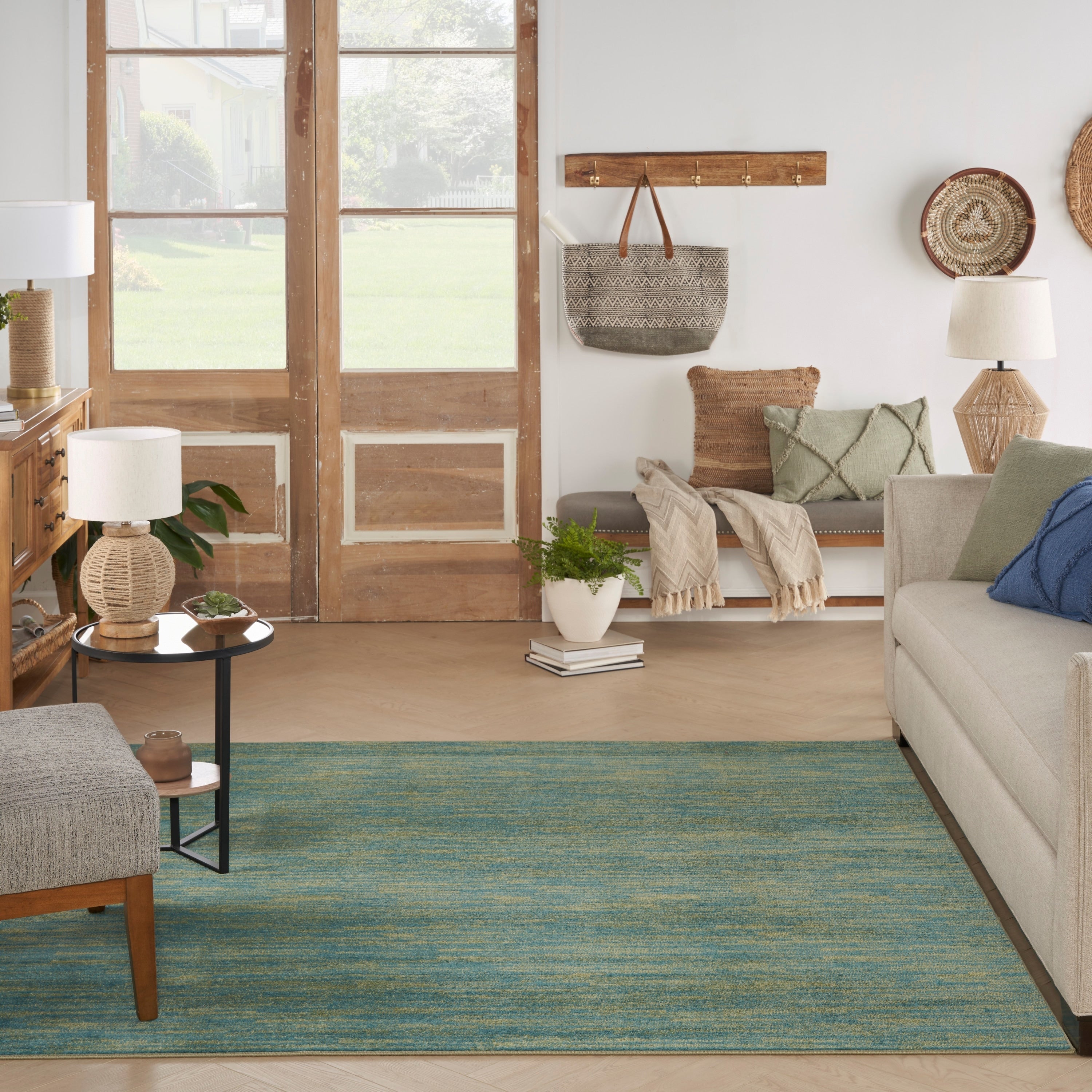 Tapis d'intérieur/extérieur moderne et solide Nourison