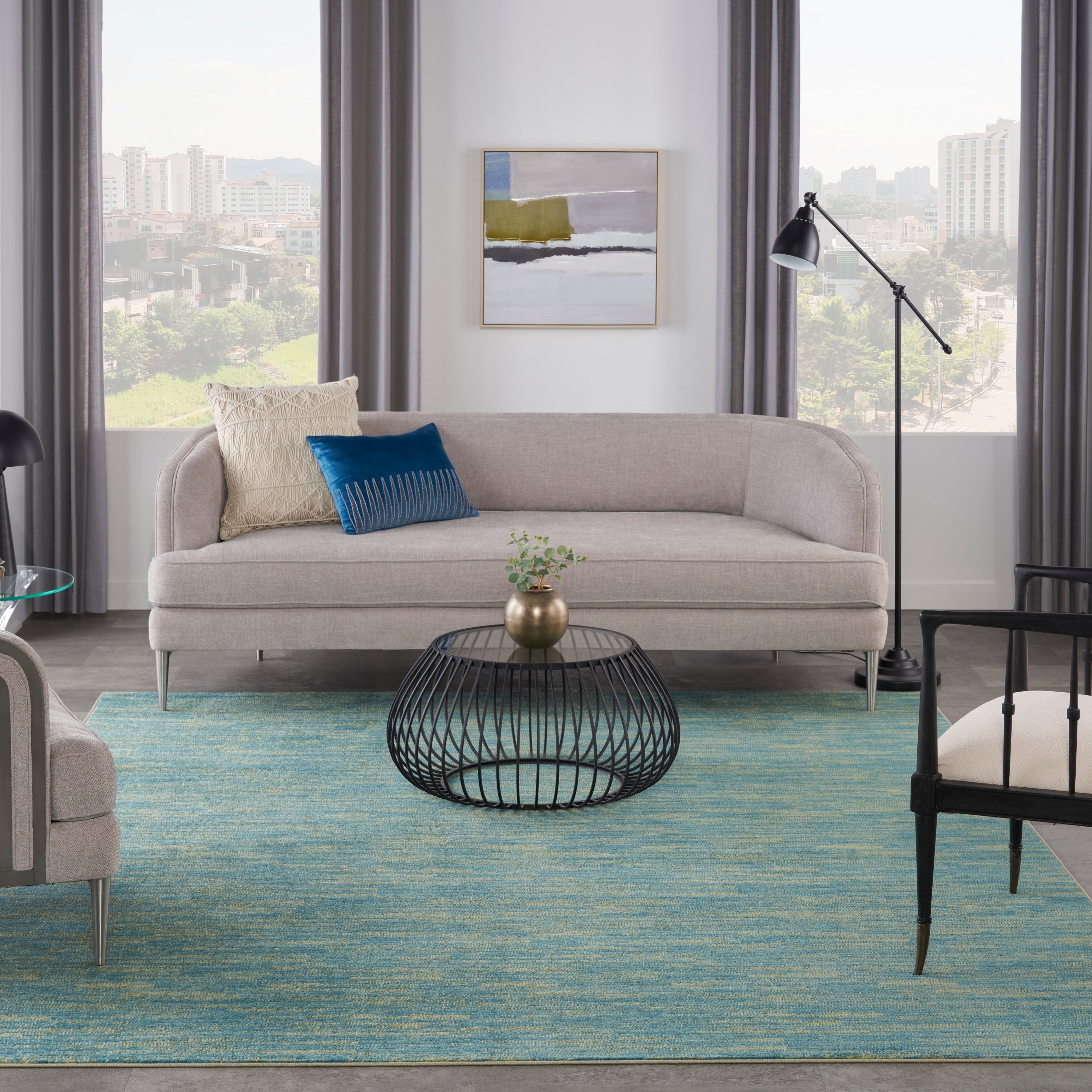 Tapis d'intérieur/extérieur moderne et solide Nourison