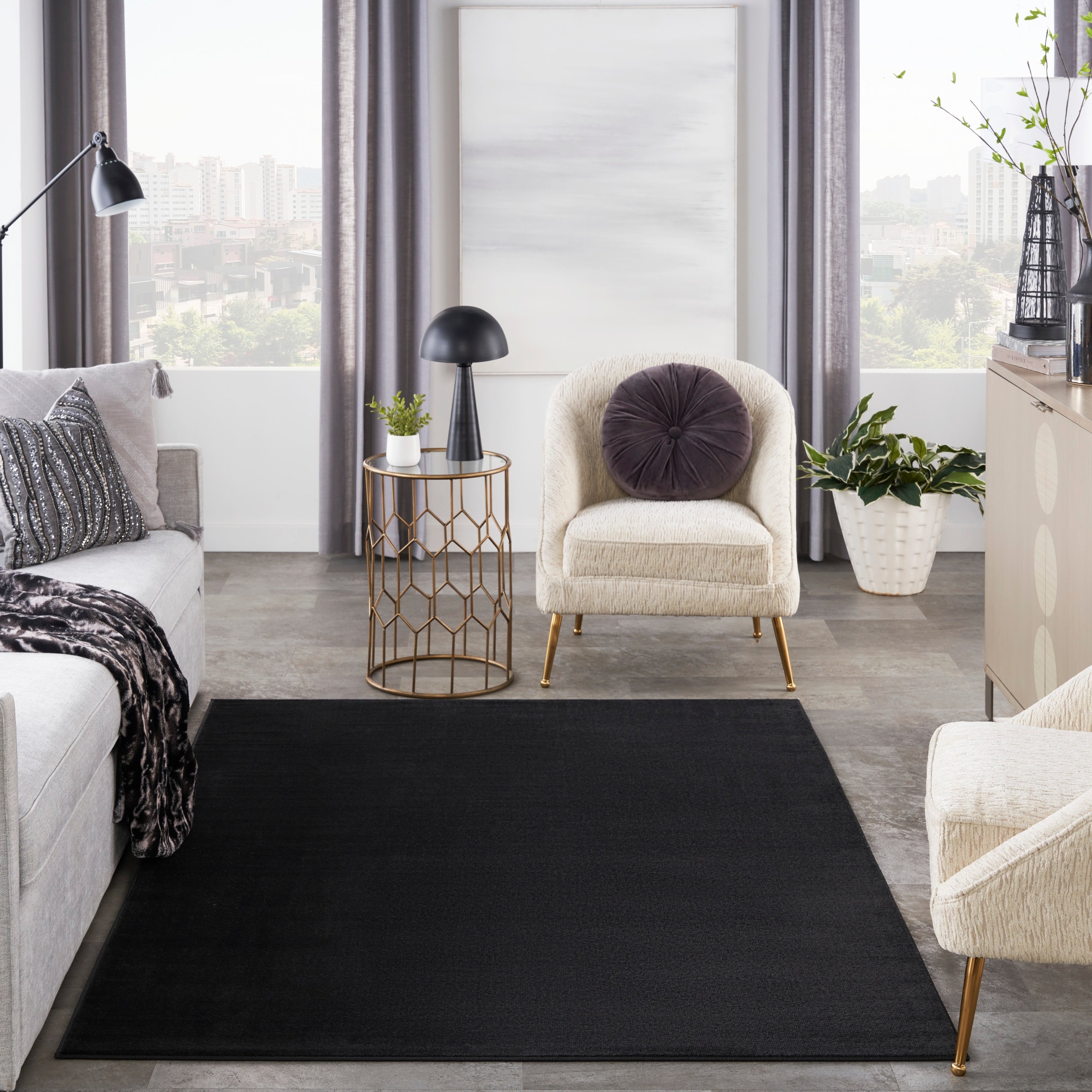 Tapis d'intérieur/extérieur moderne et solide Nourison