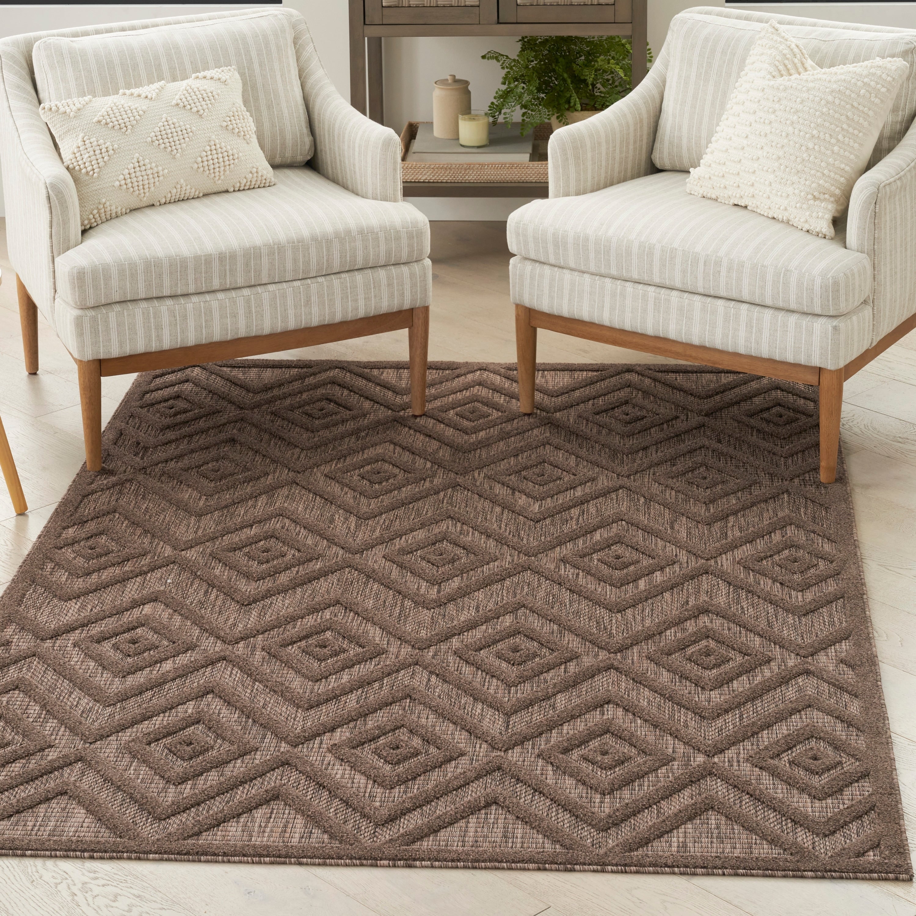 Tapis géométrique polyvalent à tissage plat pour intérieur/extérieur Nourison