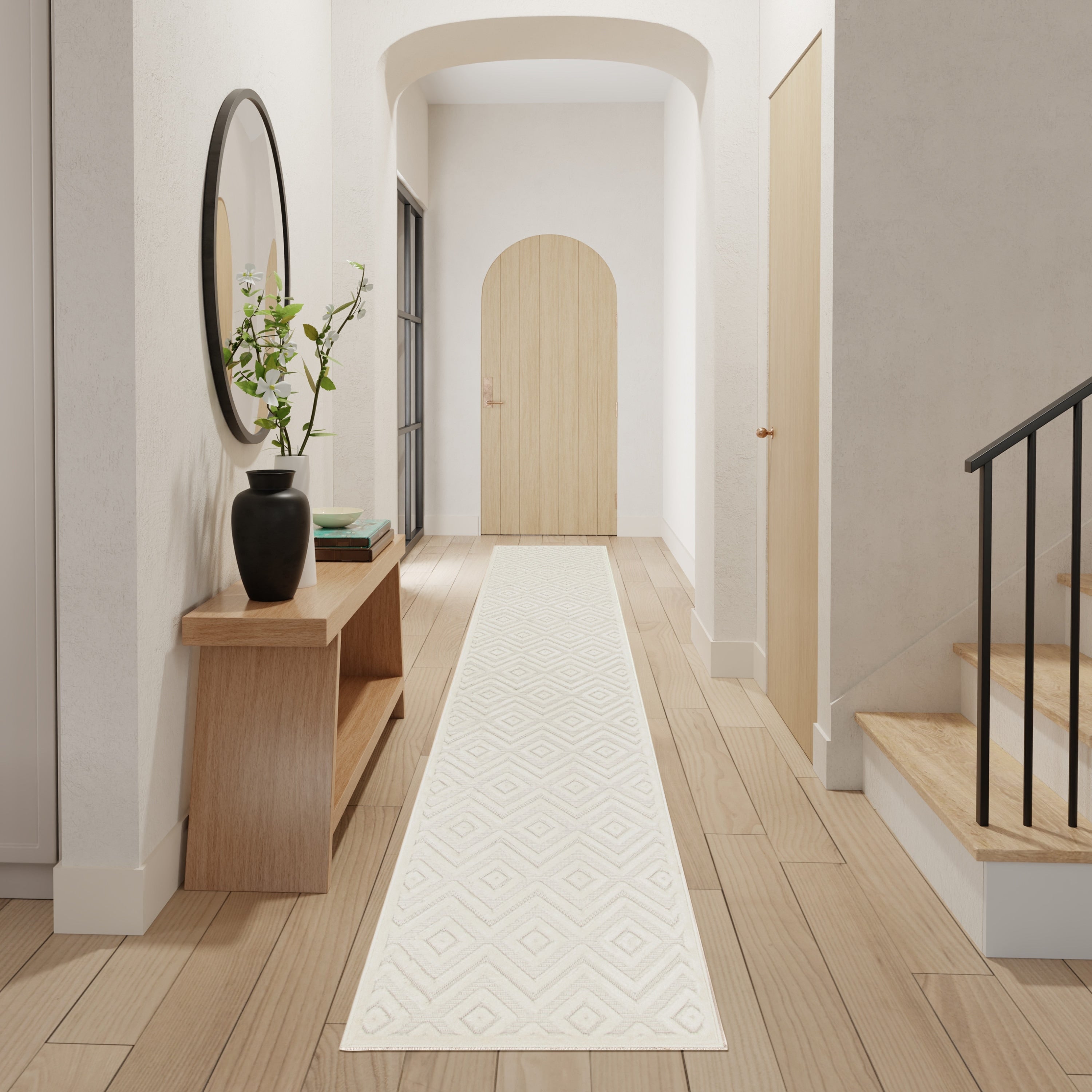 Tapis géométrique polyvalent à tissage plat pour intérieur/extérieur Nourison