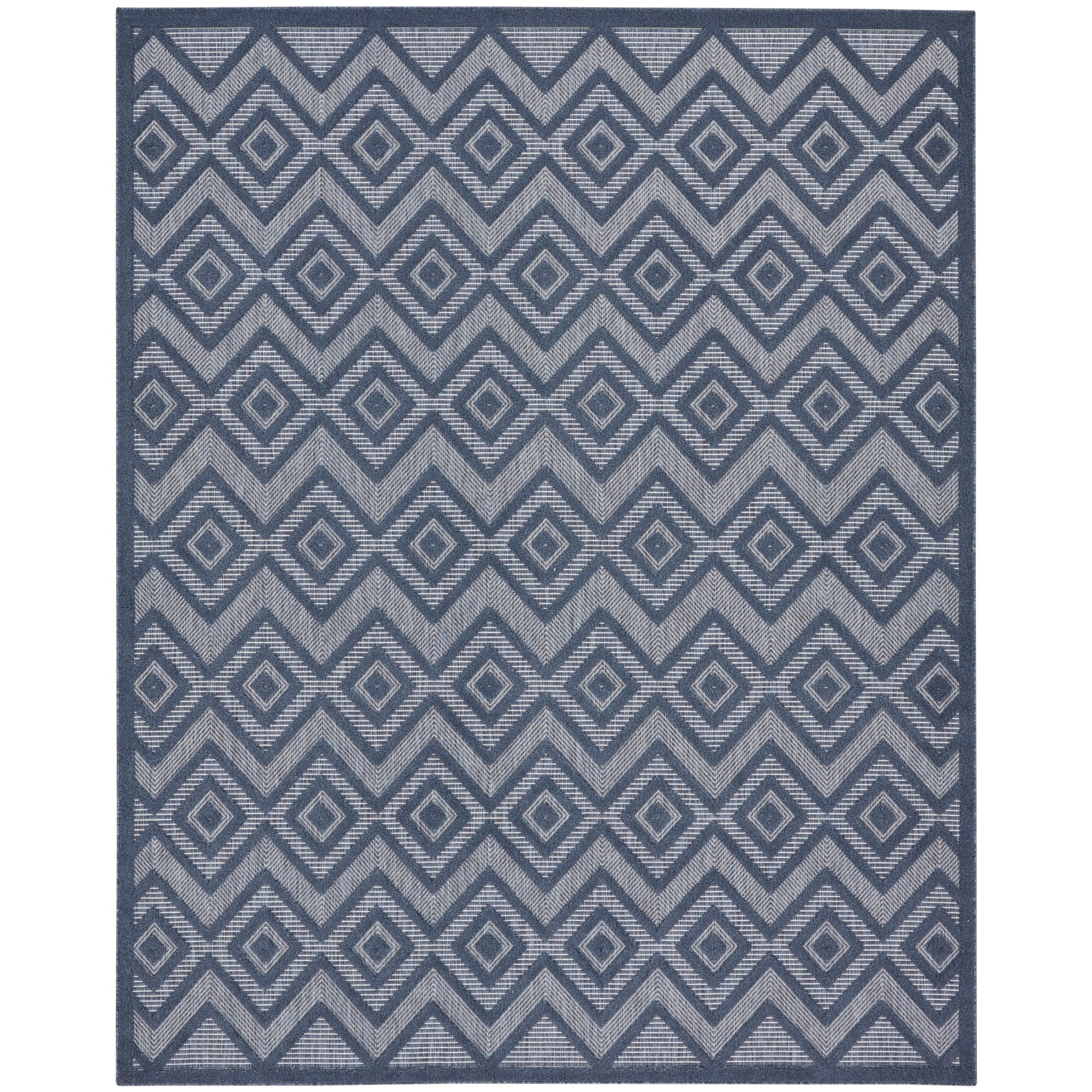 Tapis géométrique polyvalent à tissage plat pour intérieur/extérieur Nourison