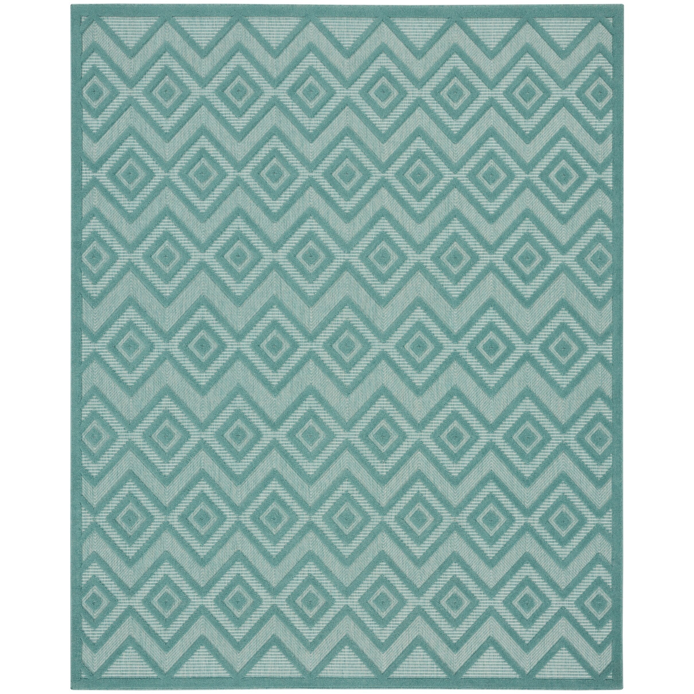 Tapis géométrique polyvalent à tissage plat pour intérieur/extérieur Nourison