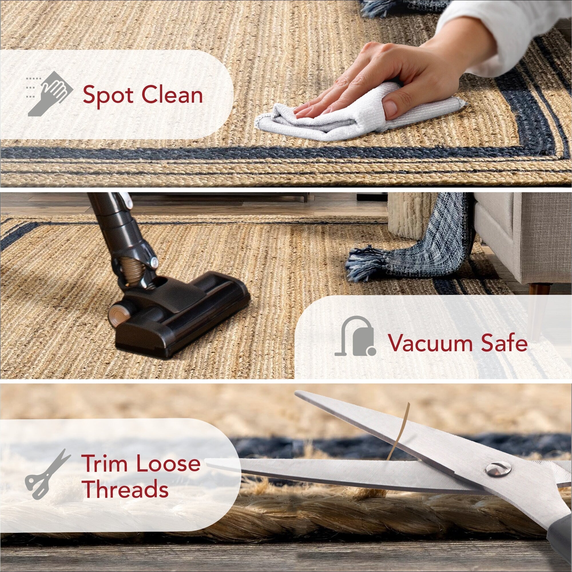 Tapis côtier en jute tressé Nuloom Rikki