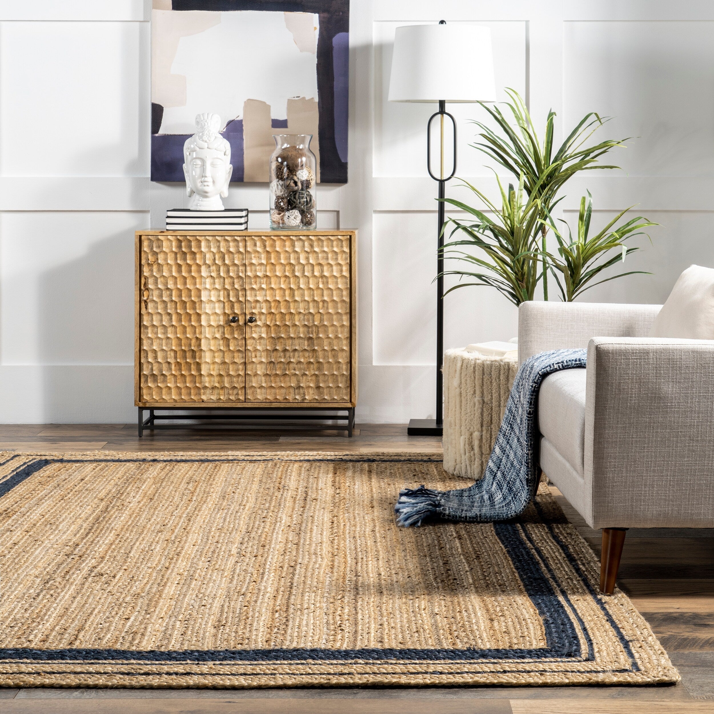 Tapis côtier en jute tressé Nuloom Rikki