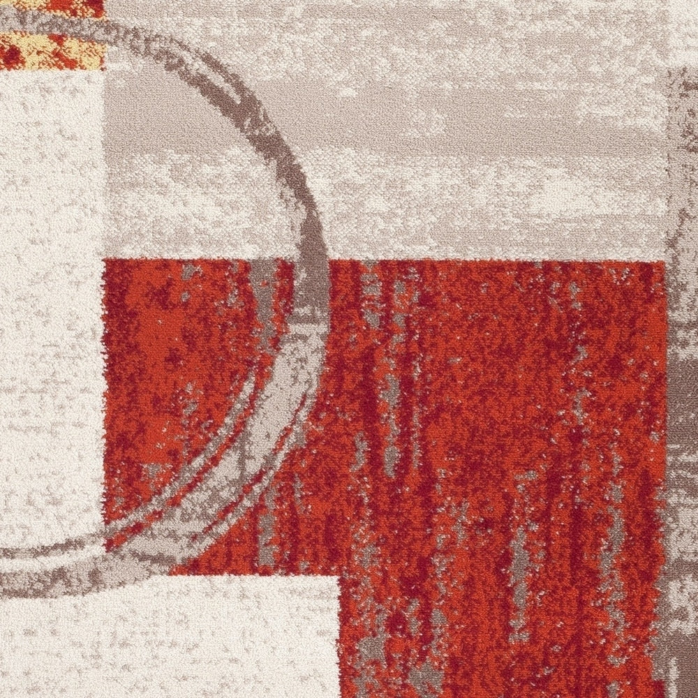 Tapis circulaire abstrait en polypropylène fabriqué à la machine, World Rug Gallery