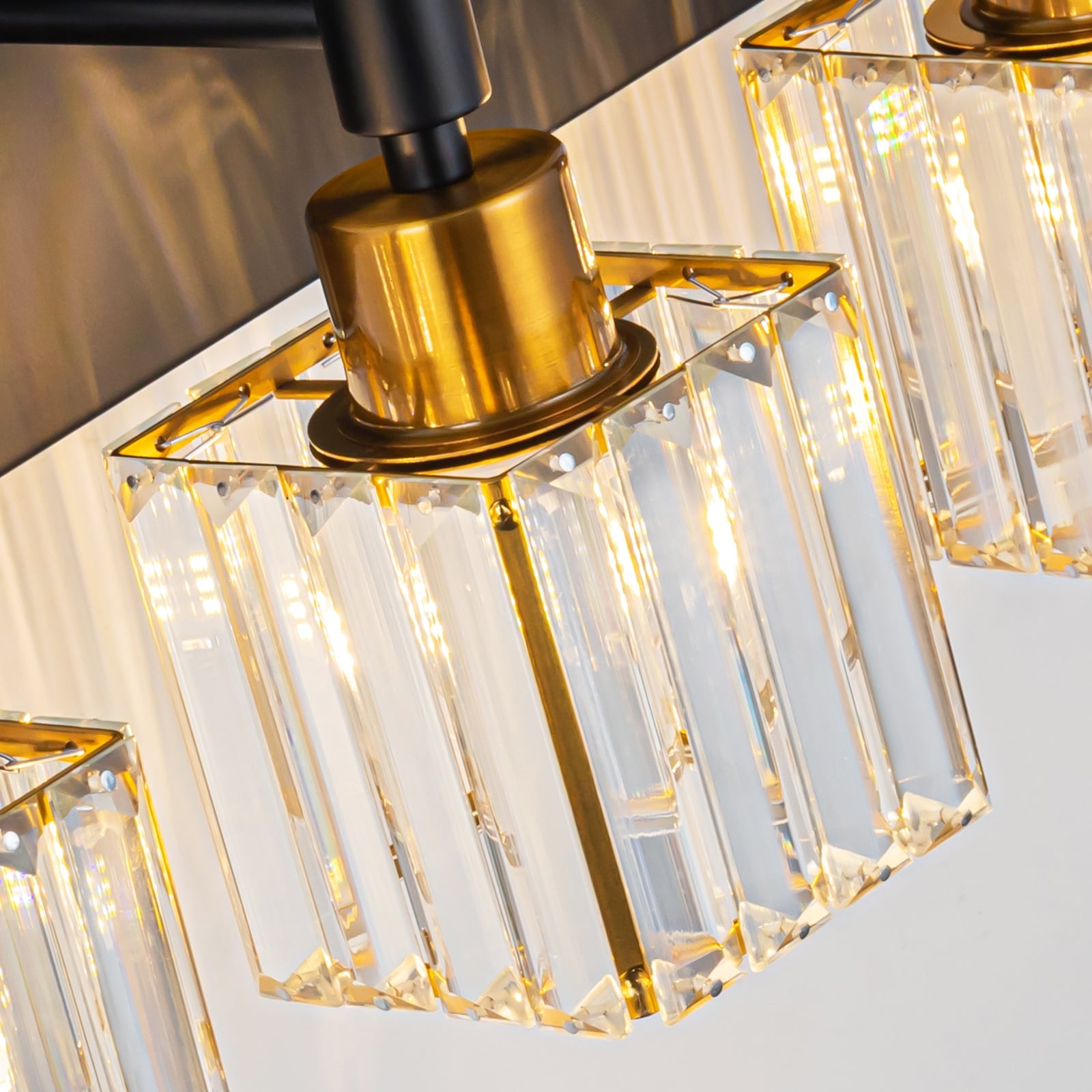 Luminaires de salle de bain en cristal à intensité variable Ora Modern sur miroir Glam Vanity Lights