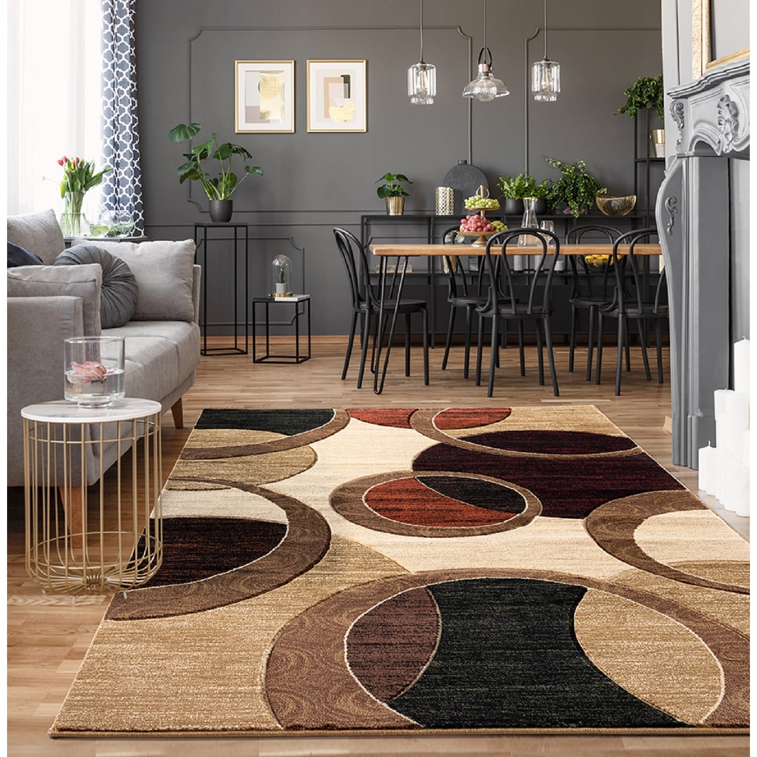 Tapis à motifs géométriques abstraits de la collection Orelsi