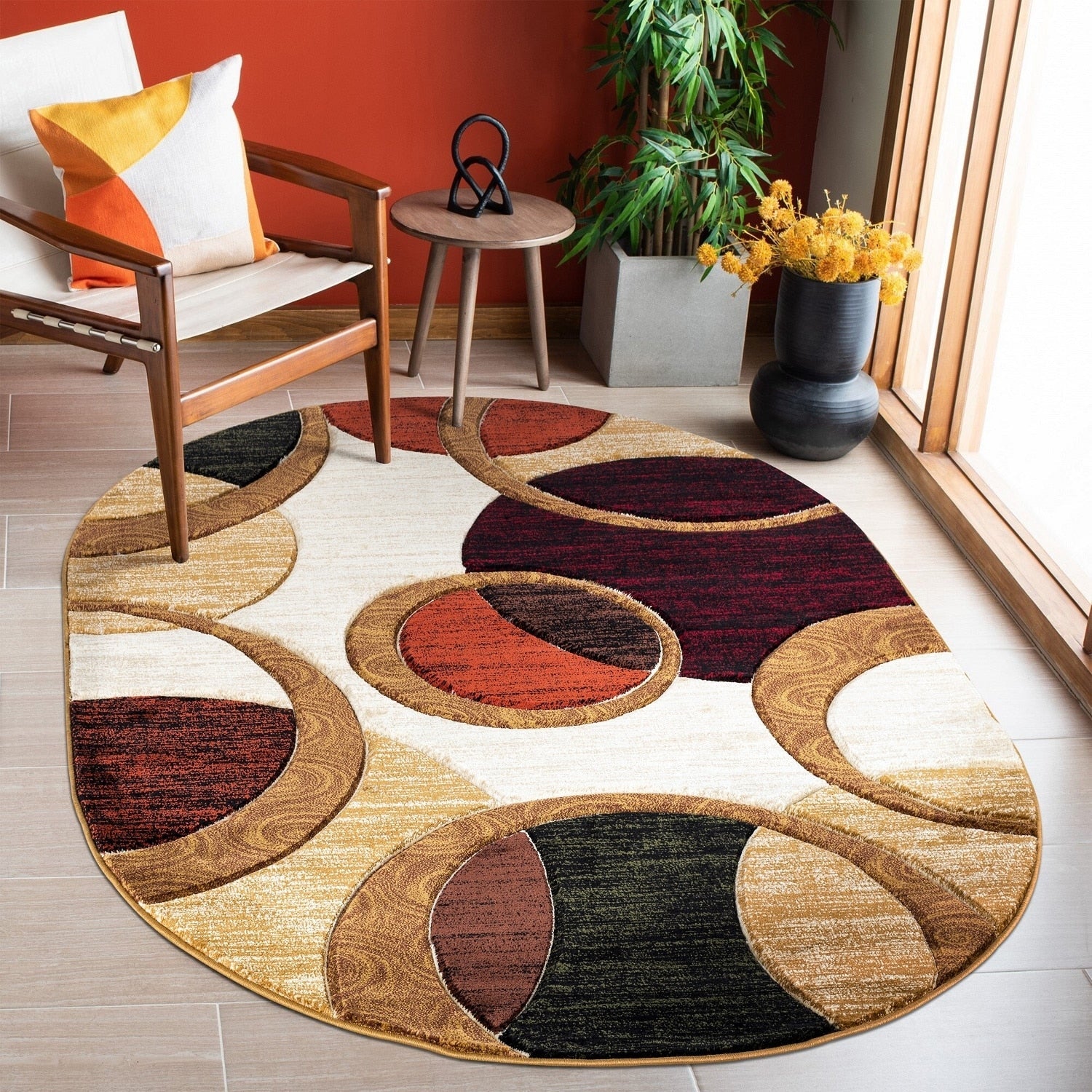 Tapis à motifs géométriques abstraits de la collection Orelsi