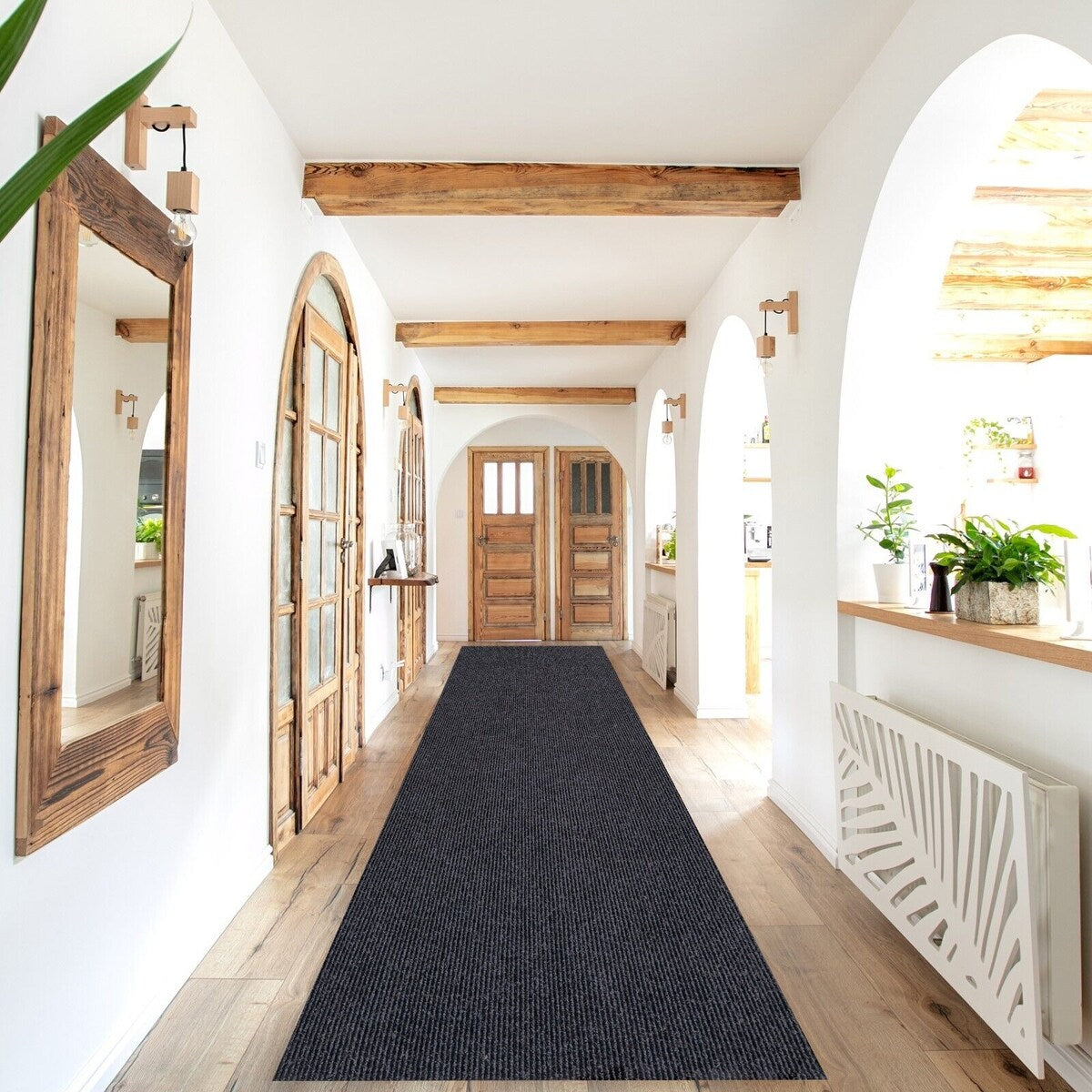 Tapis de couloir extérieur/intérieur sur mesure de 36'' de large x votre choix de longueur avec support en PVC antidérapant