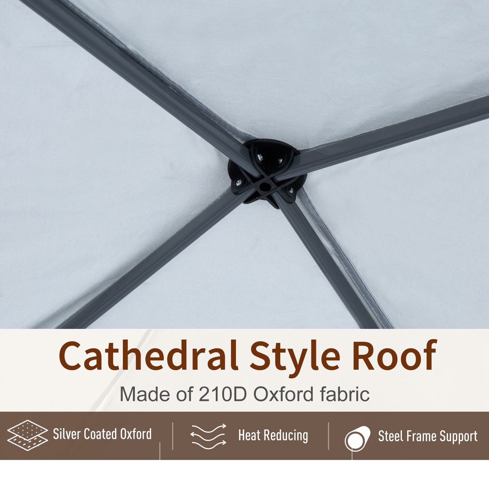 Auvent pop-up robuste Outsunny 10' x 10' avec filet latéral en maille amovible, conception d'installation facile, événement de fête en plein air