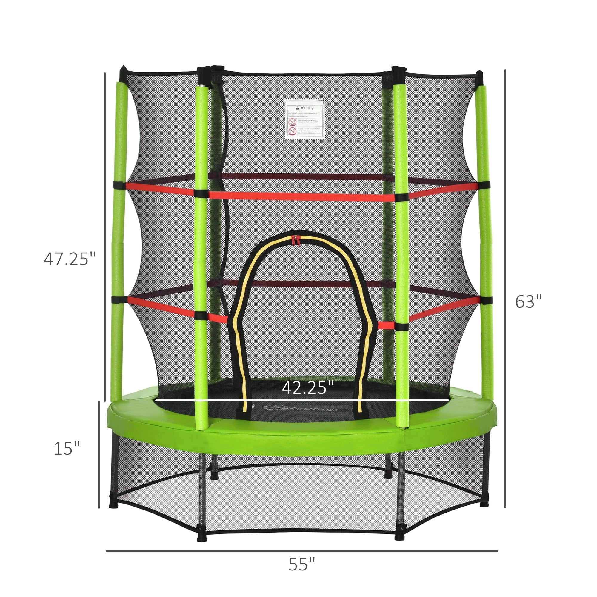 Trampoline Outsunny pour enfants de 1,5 m de diamètre avec filet pour l'intérieur et l'extérieur, de 3 à 6 ans