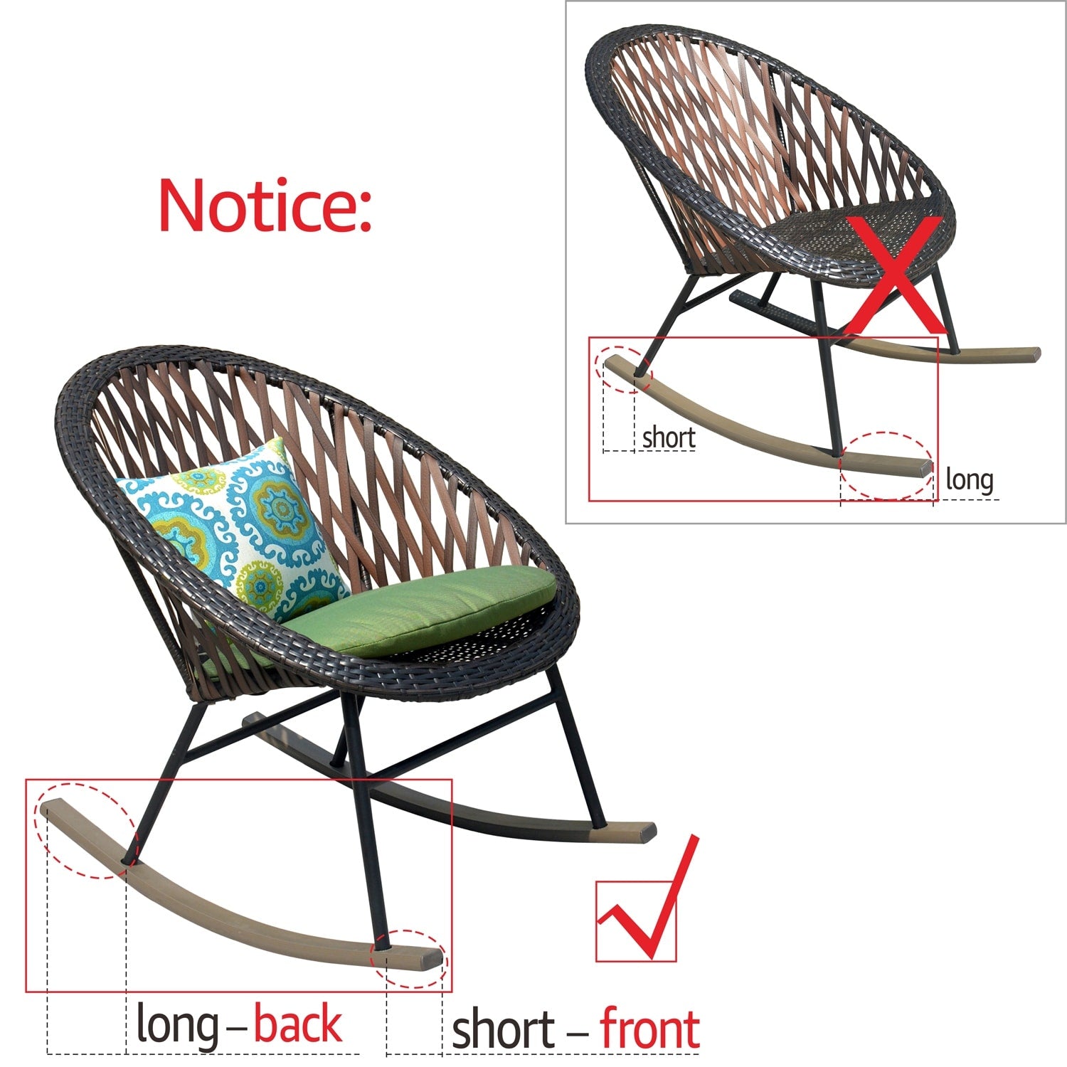 Ensemble bistrot OVIOS 3 pièces avec chaises à bascule et table basse en verre