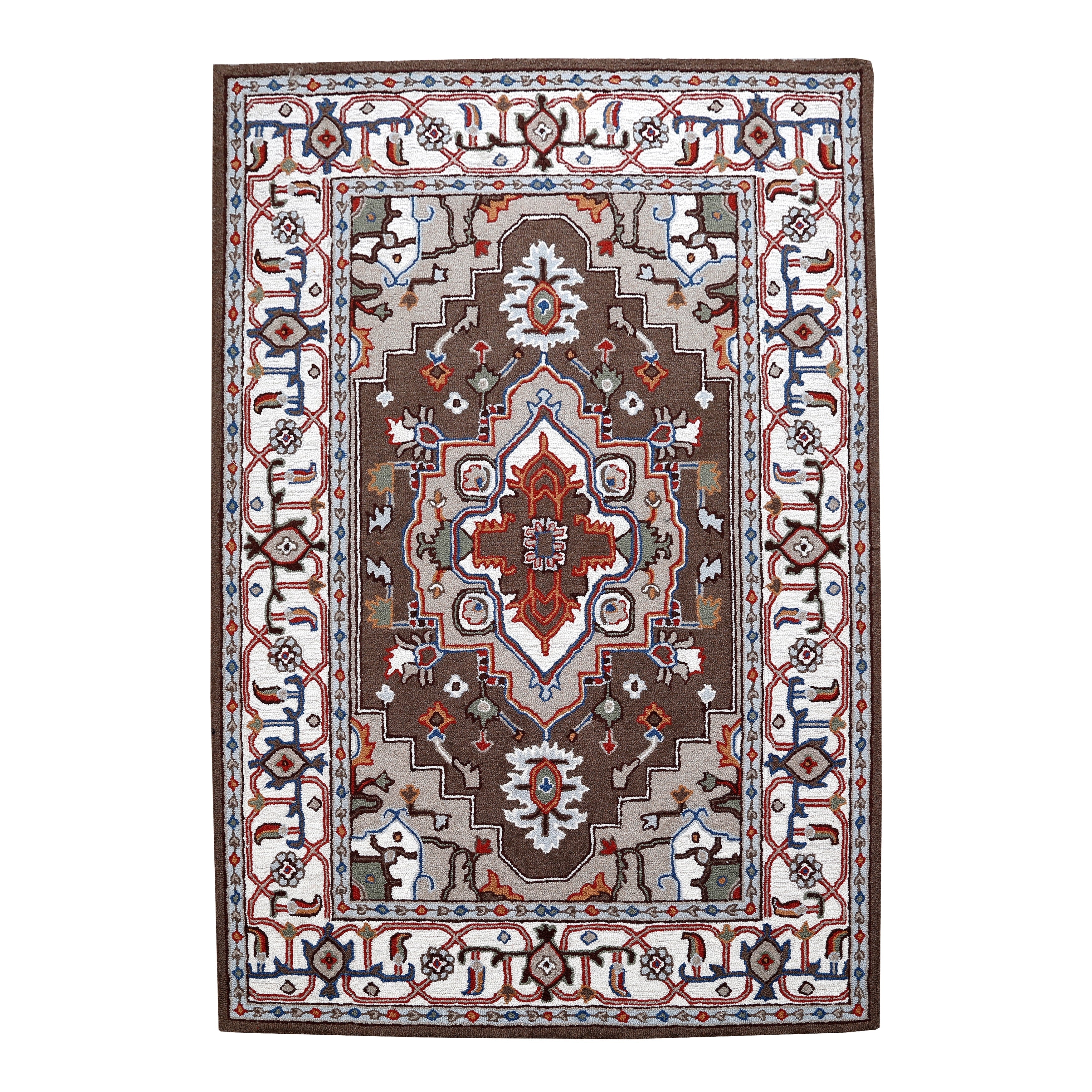 Tapis persan traditionnel en laine fait main de luxe à motif floral persan de George Towne Living