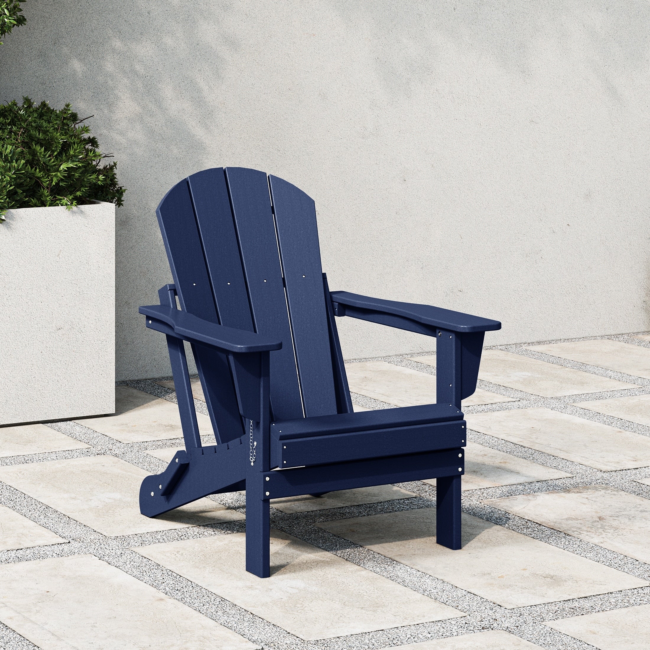 Chaise pliante Adirondack Polytrends Laguna résistante à la décoloration et aux intempéries pour patio extérieur