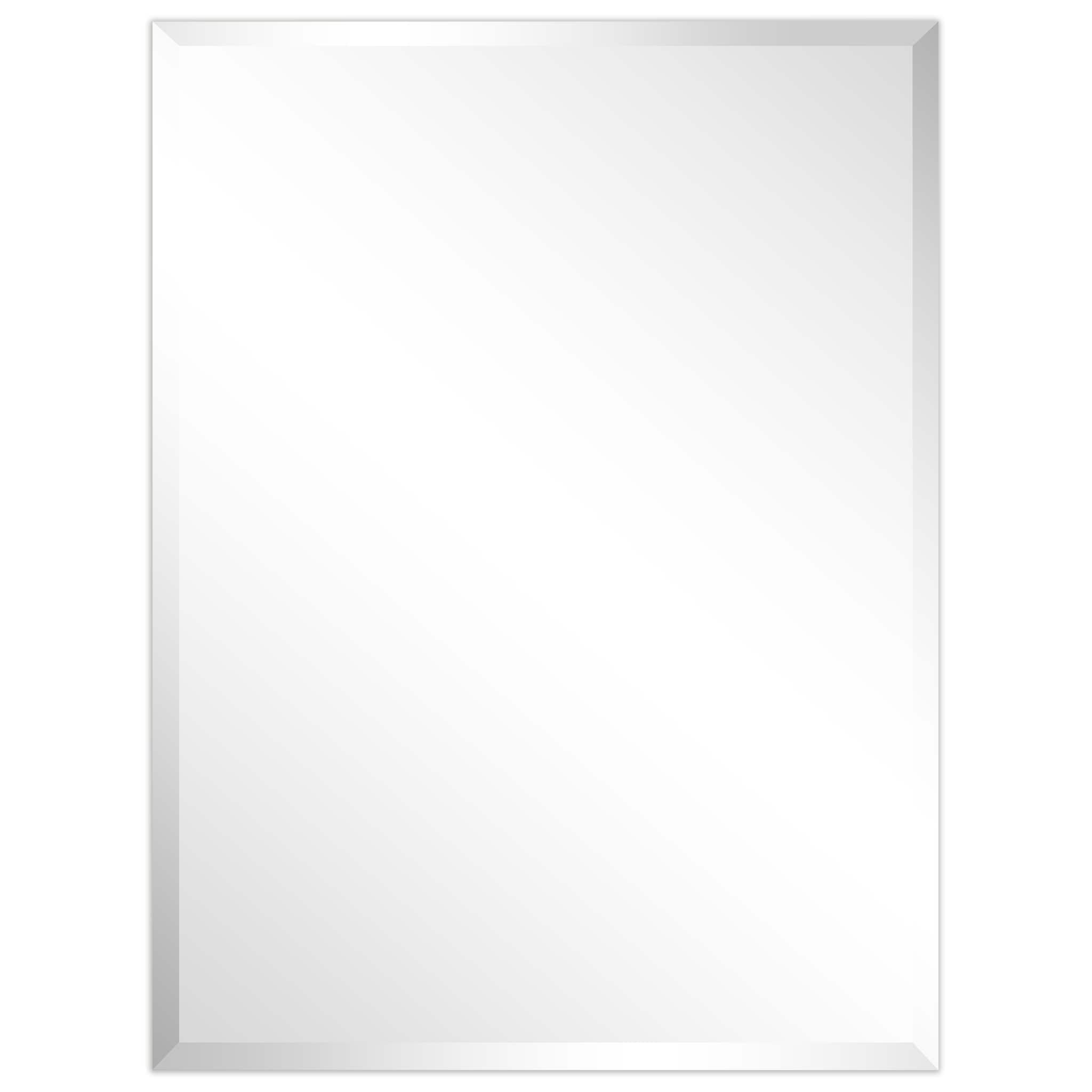 Miroir mural biseauté sans cadre à prisme - Carré/Rectangulaire - Transparent