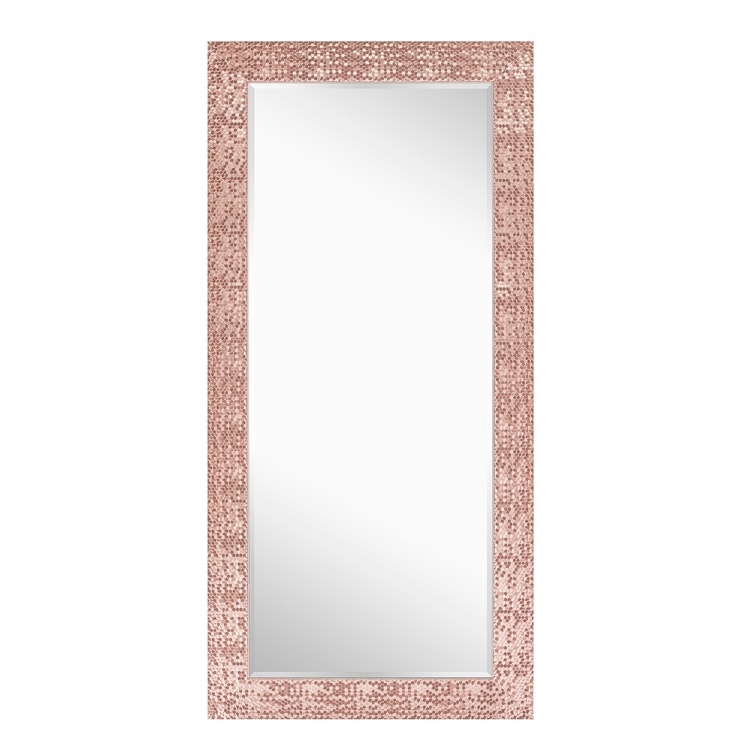 Miroir vertical pleine longueur à motif mosaïque de qualité supérieure - Miroir d'habillage complet sur pied, incliné ou autoportant