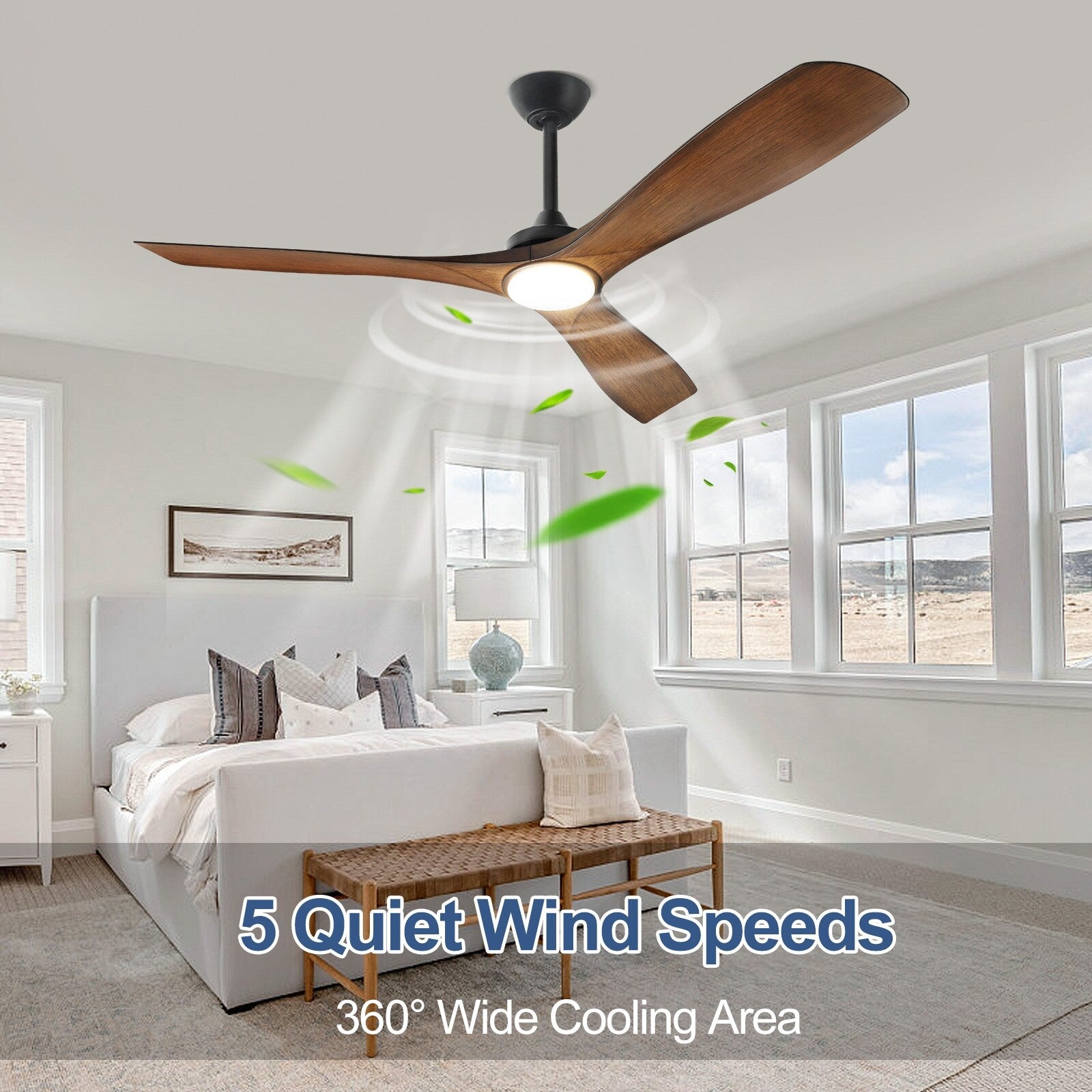 Ventilateur de plafond à distance avec lumières encastrées