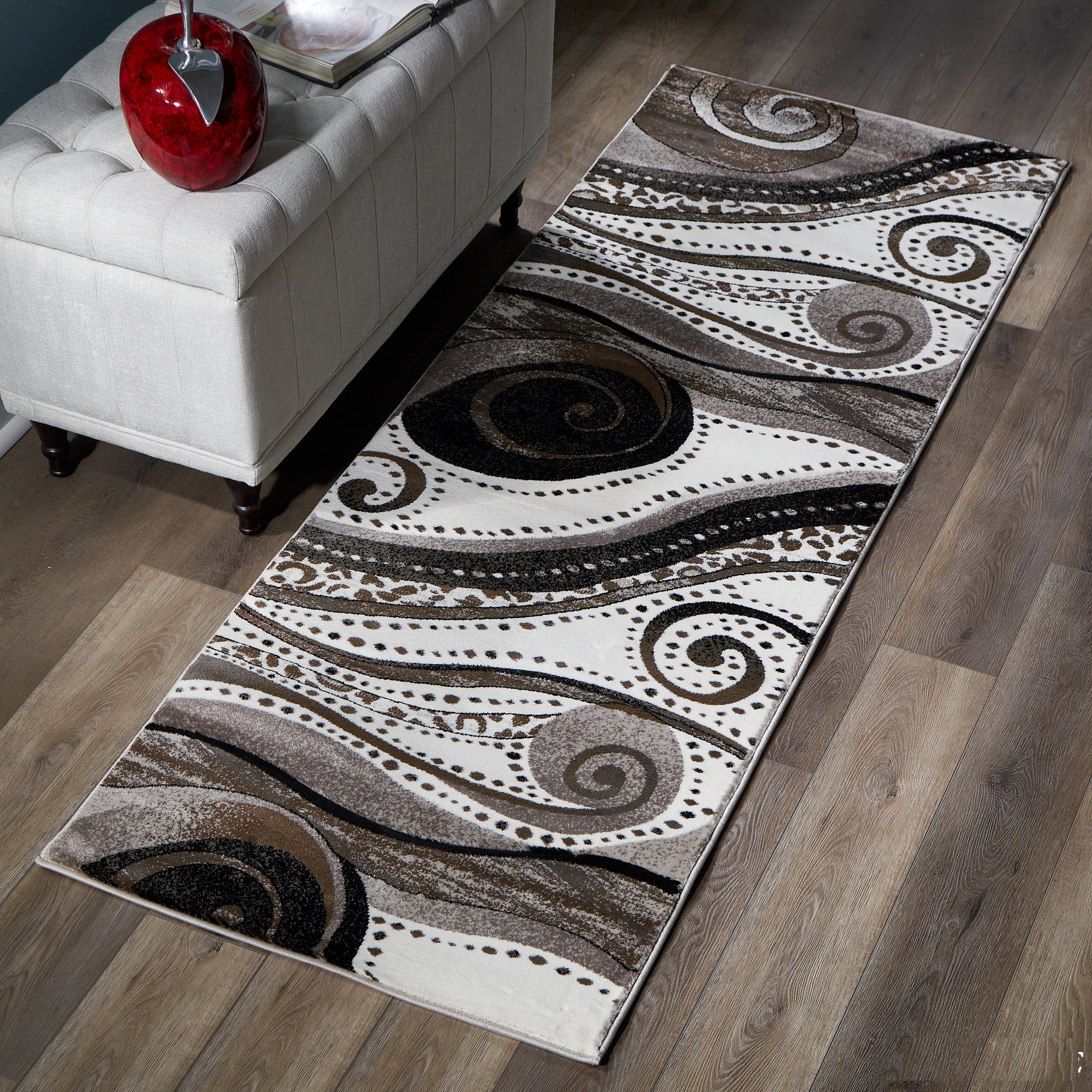 Tapis à tourbillons abstraits de la collection Rhodes