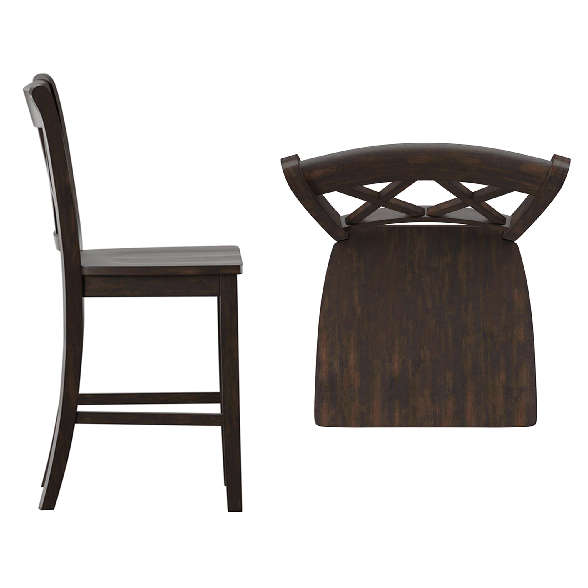 Chaises de comptoir Ronda à dossier double en X (lot de 2)