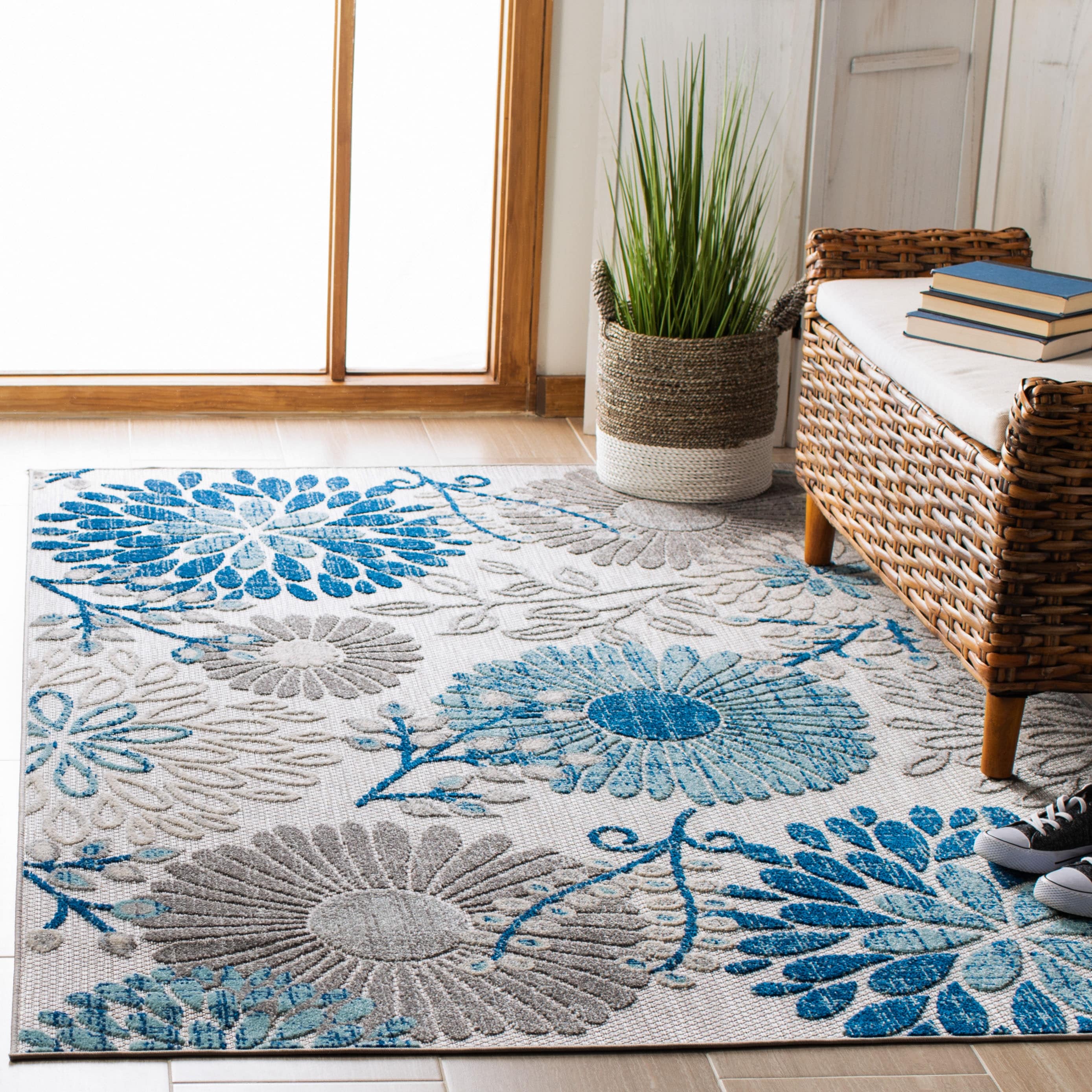 SAFAVIEH Tapis floral de patio imperméable intérieur/extérieur Cabana Hillechien