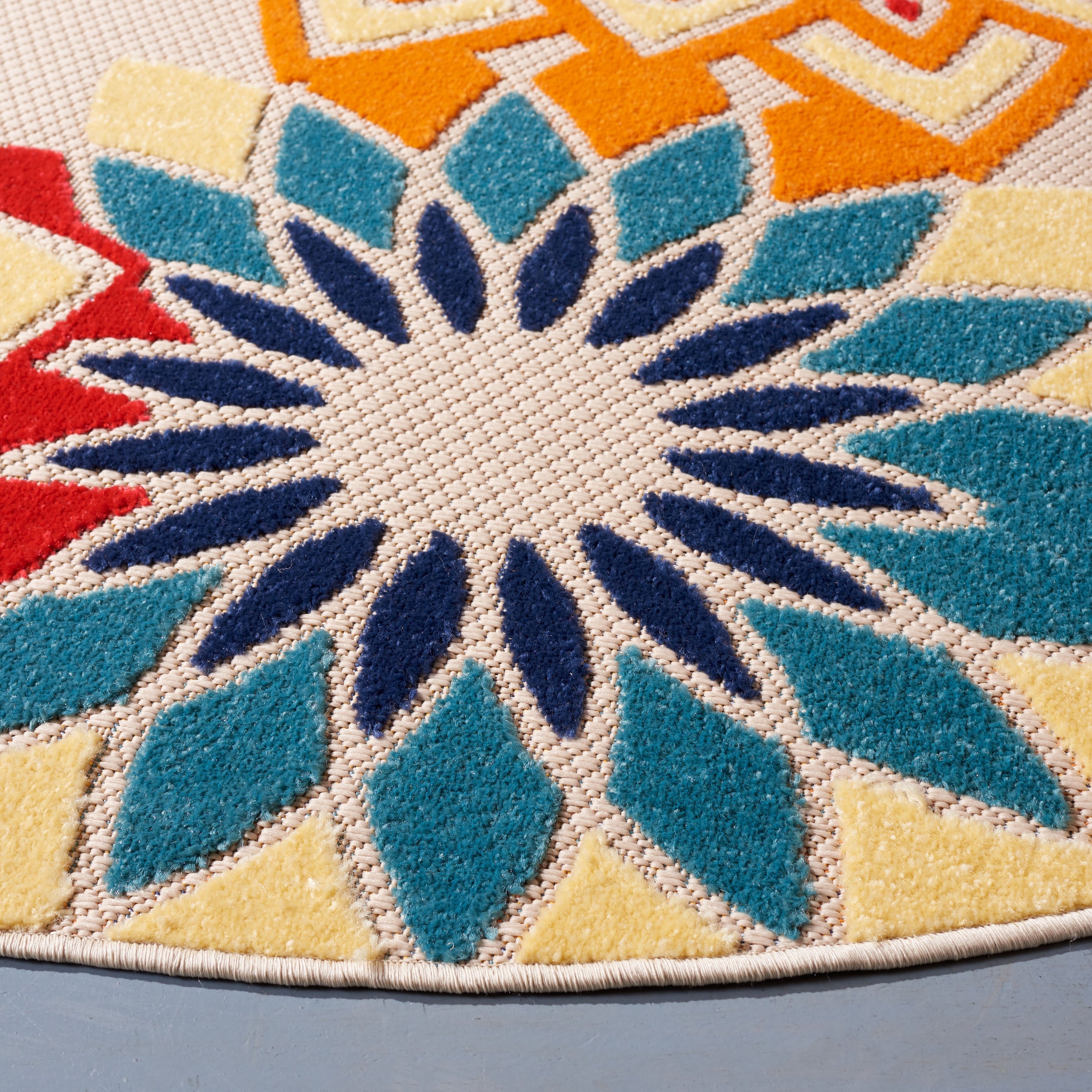 Tapis de patio imperméable à motif floral pour intérieur/extérieur SAFAVIEH Cabana Ingke