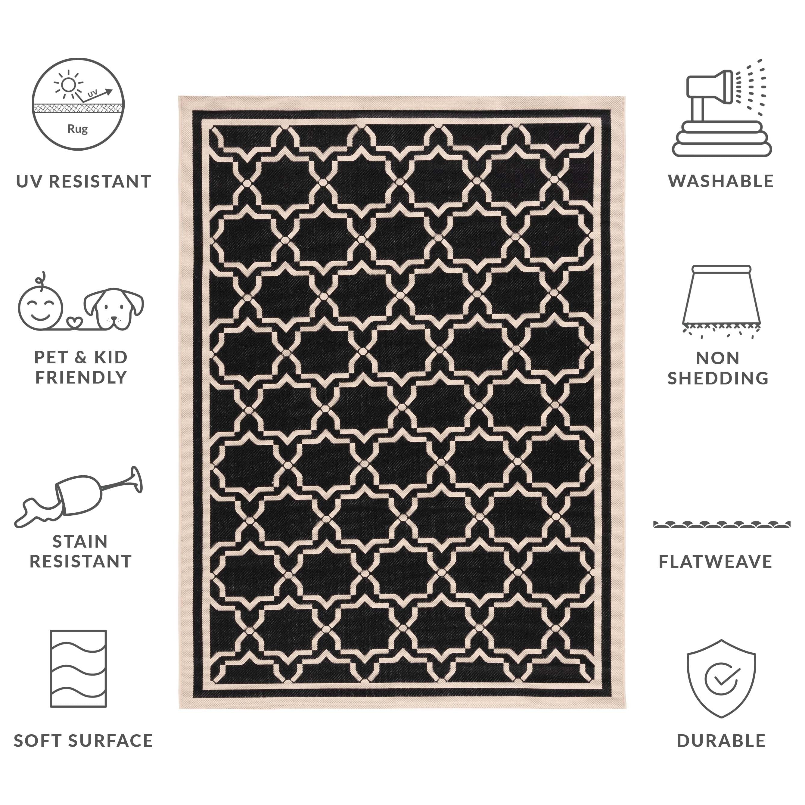 Tapis de jardin imperméable pour intérieur/extérieur SAFAVIEH Courtyard Gulsin
