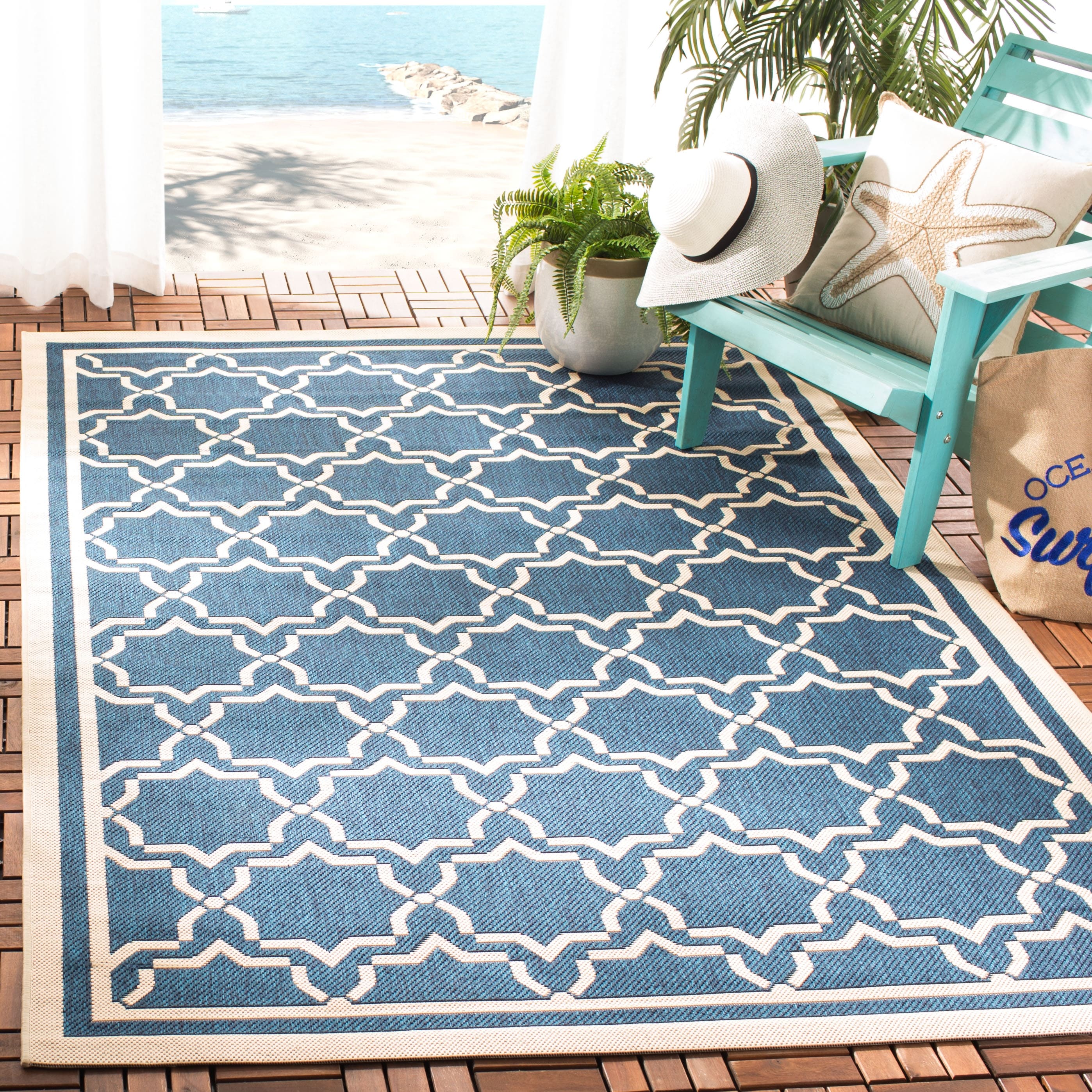 Tapis de jardin imperméable pour intérieur/extérieur SAFAVIEH Courtyard Gulsin