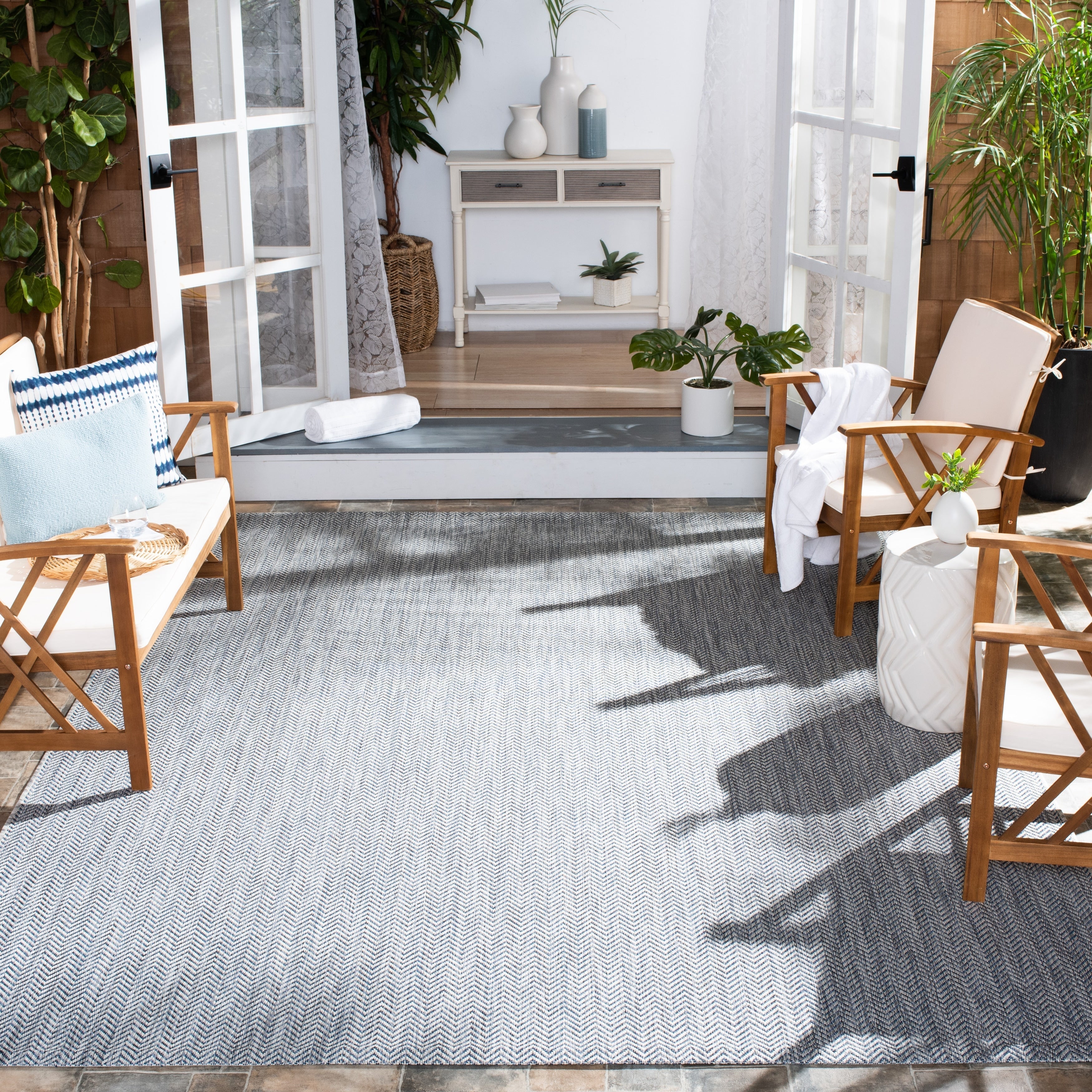 Tapis de jardin imperméable pour intérieur/extérieur SAFAVIEH Courtyard Ilmur