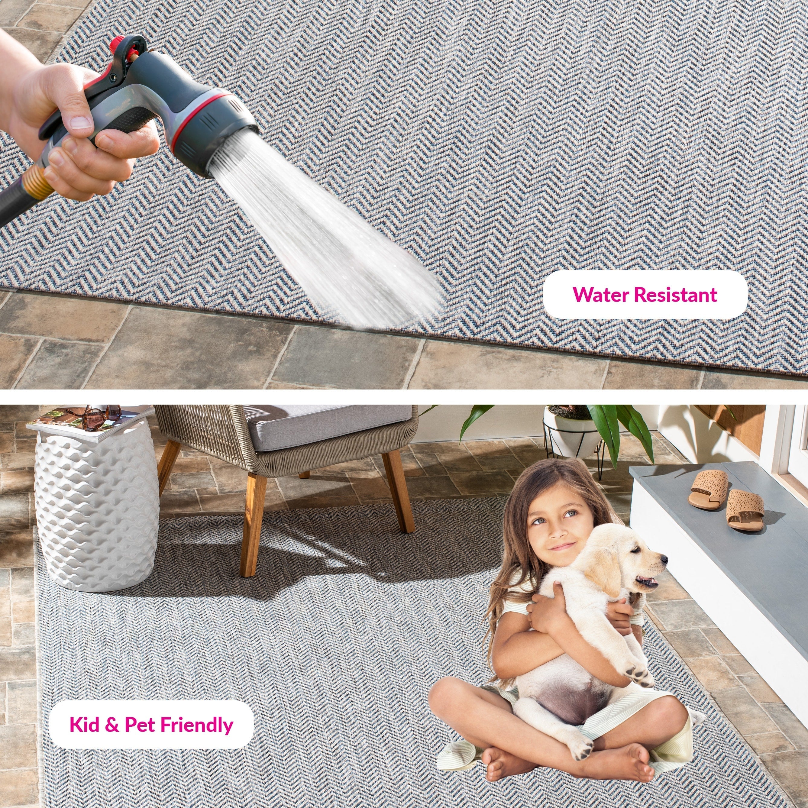 Tapis de jardin imperméable pour intérieur/extérieur SAFAVIEH Courtyard Ilmur