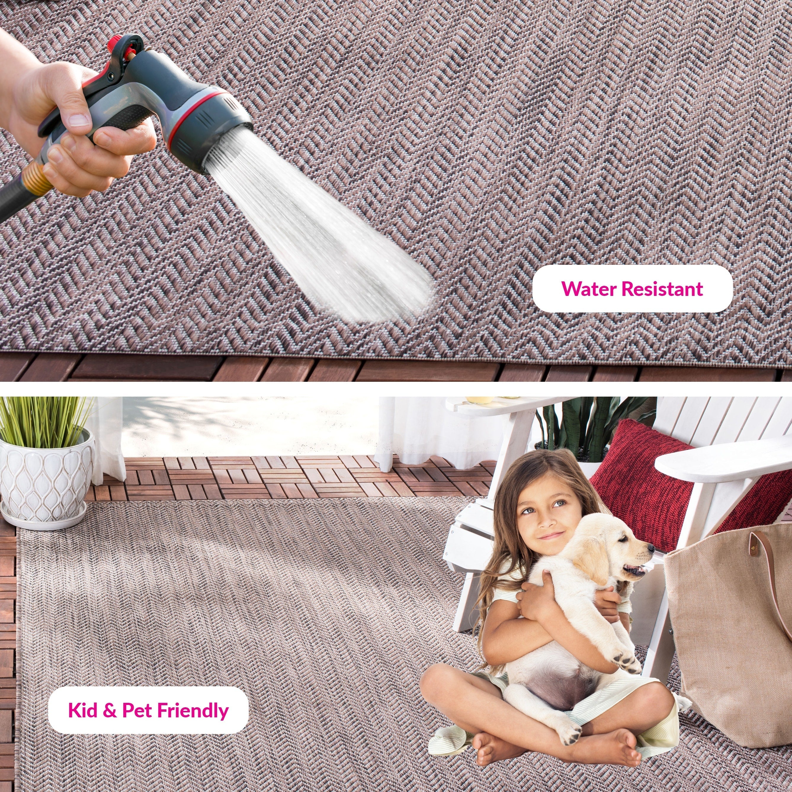 Tapis de jardin imperméable pour intérieur/extérieur SAFAVIEH Courtyard Ilmur