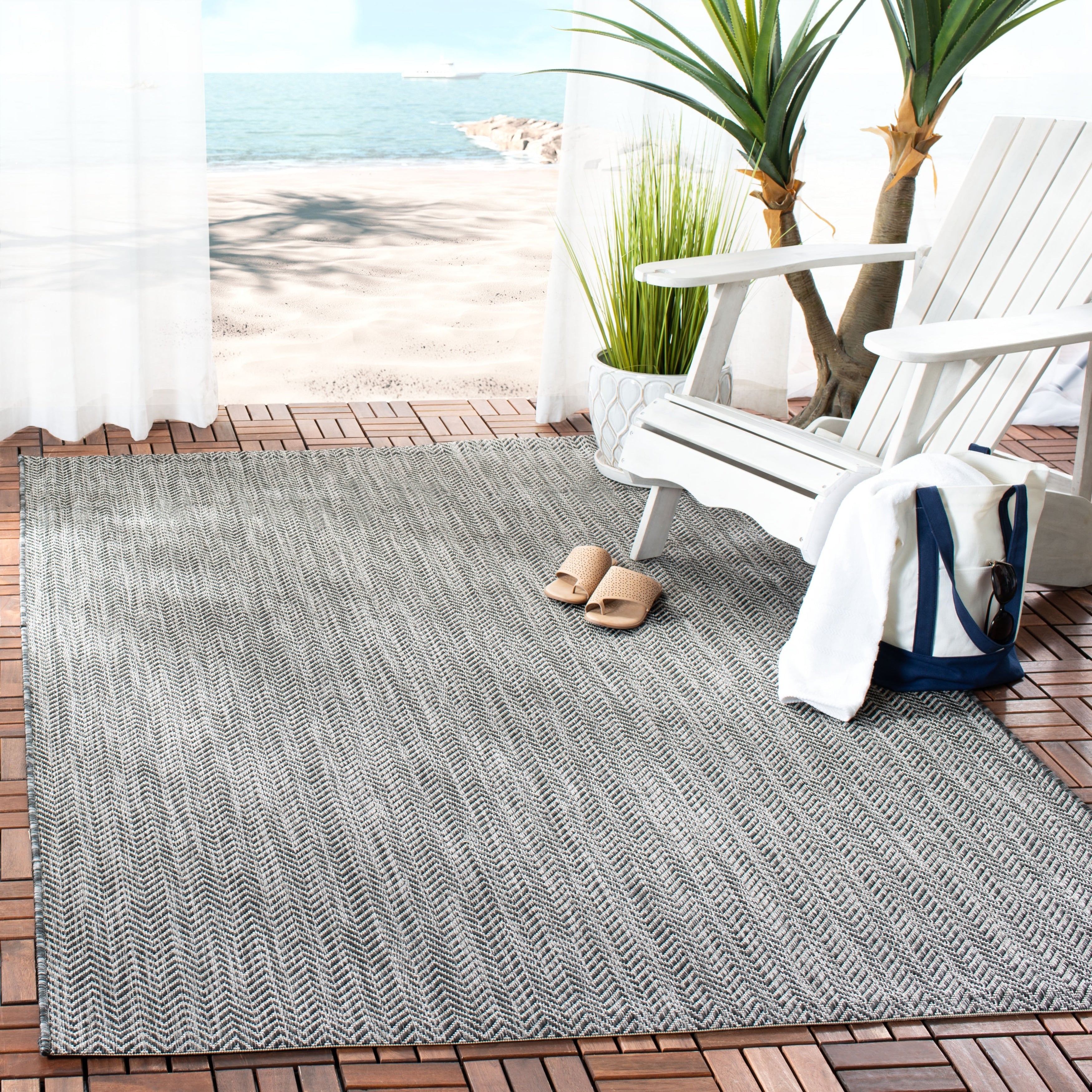 Tapis de jardin imperméable pour intérieur/extérieur SAFAVIEH Courtyard Ilmur