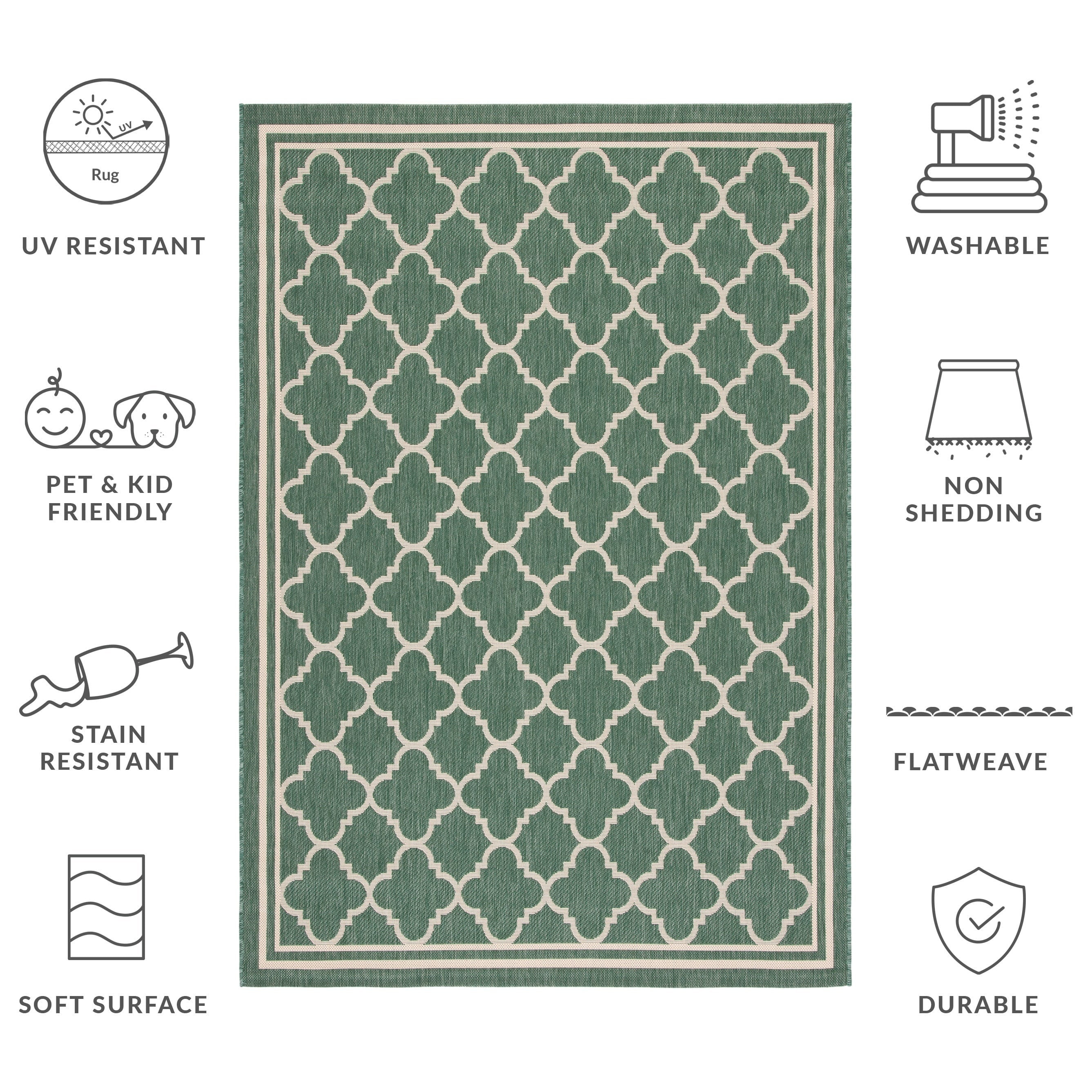 Tapis de jardin imperméable d'intérieur/extérieur SAFAVIEH Courtyard Kristelle