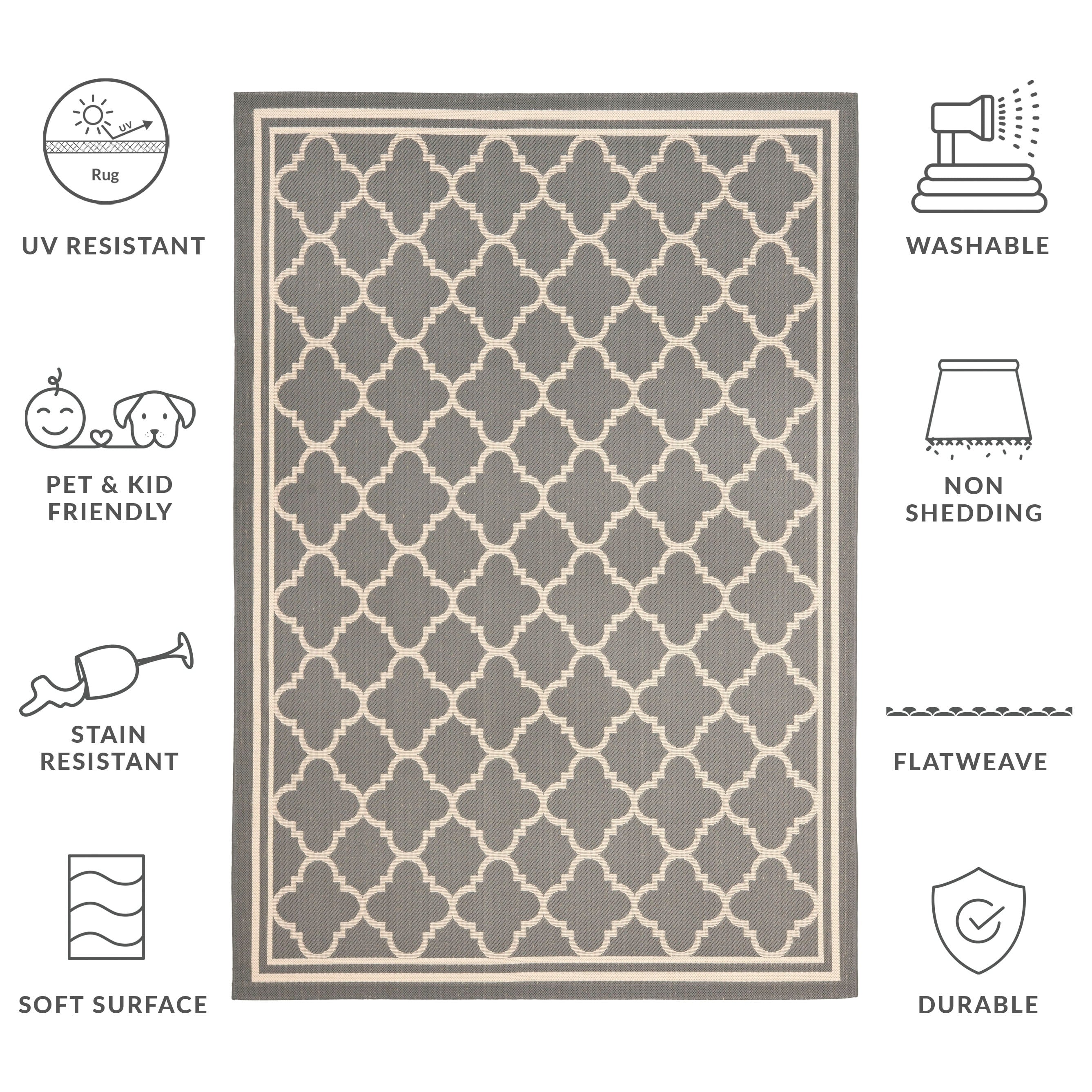 Tapis de jardin imperméable d'intérieur/extérieur SAFAVIEH Courtyard Kristelle