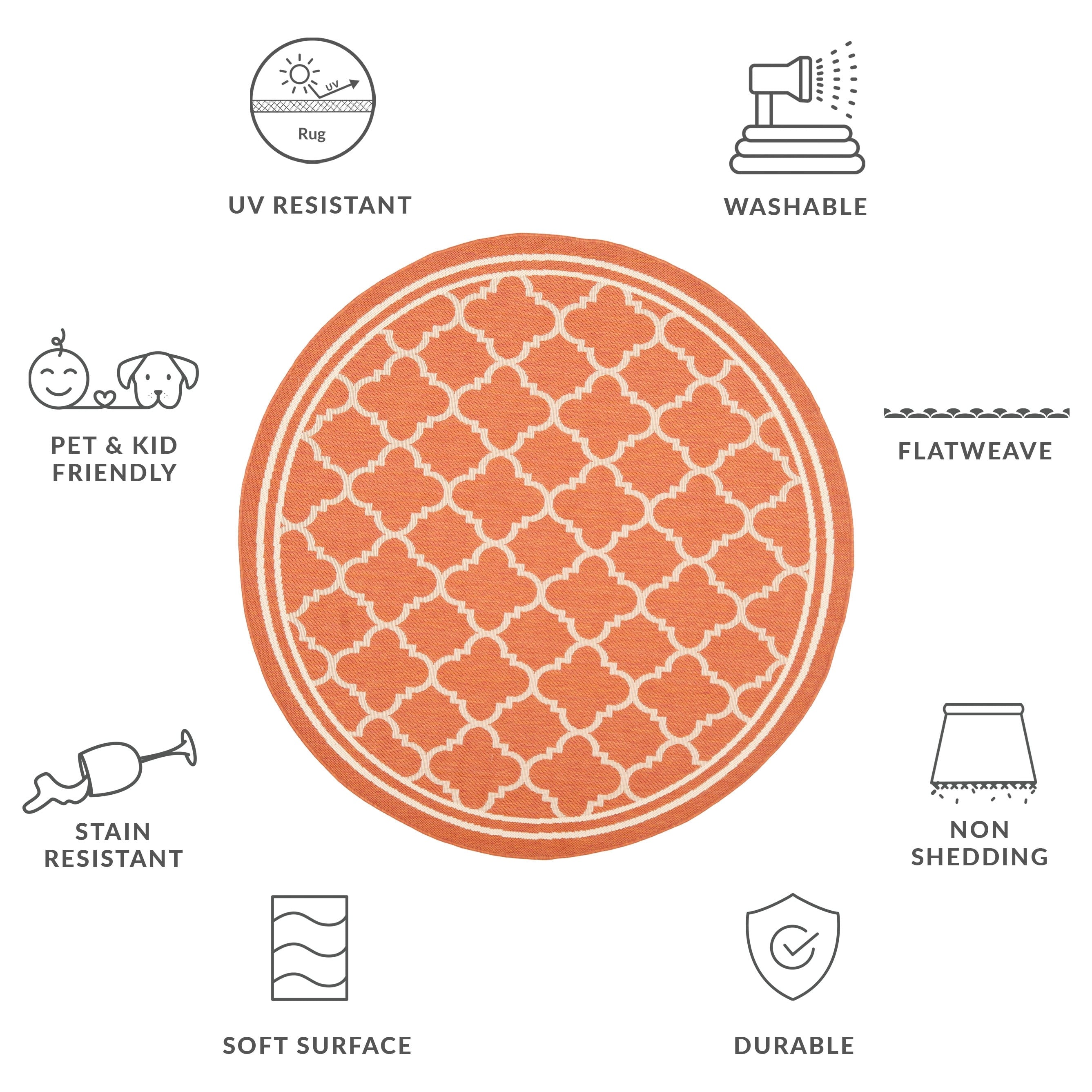 Tapis de jardin imperméable d'intérieur/extérieur SAFAVIEH Courtyard Kristelle