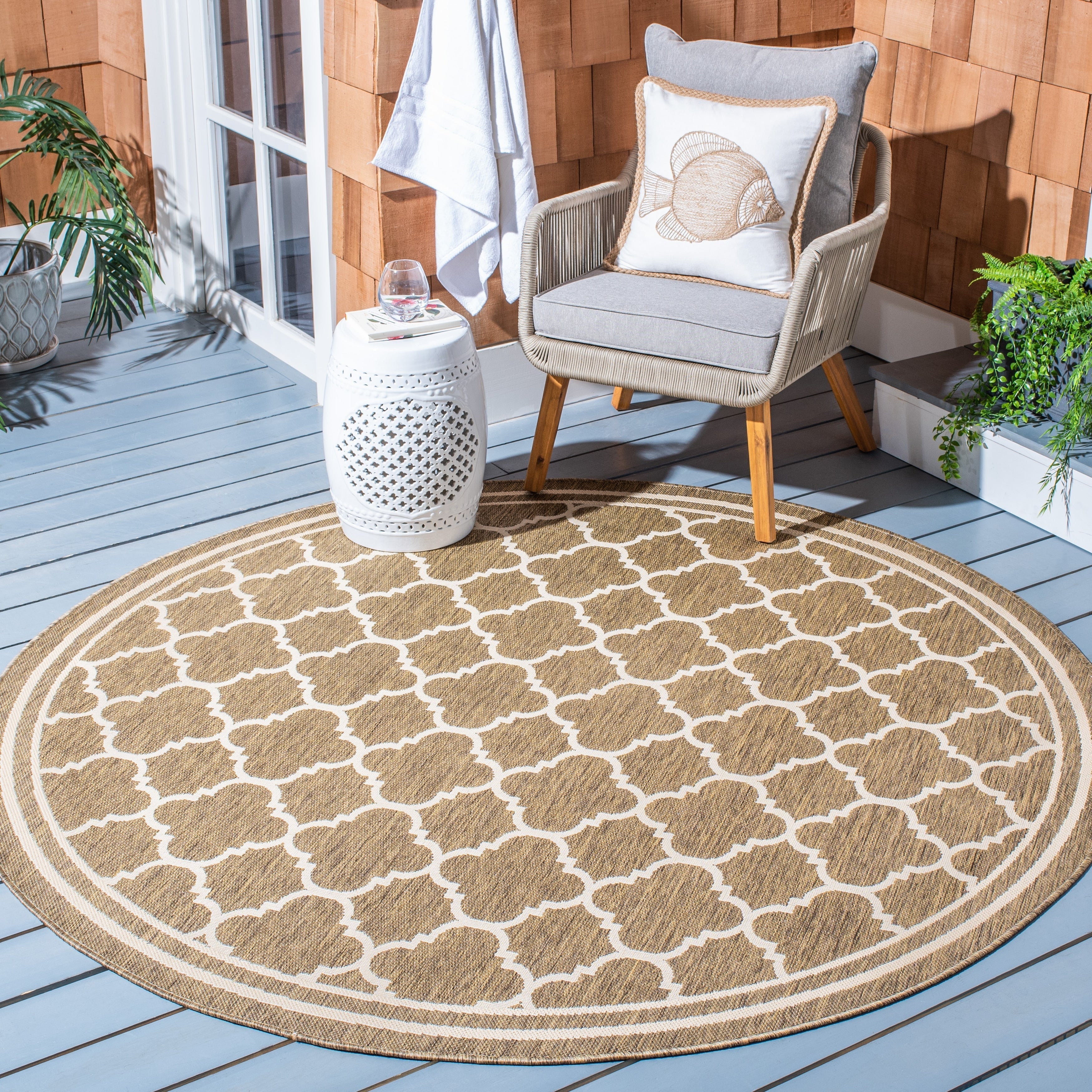 Tapis de jardin imperméable d'intérieur/extérieur SAFAVIEH Courtyard Kristelle