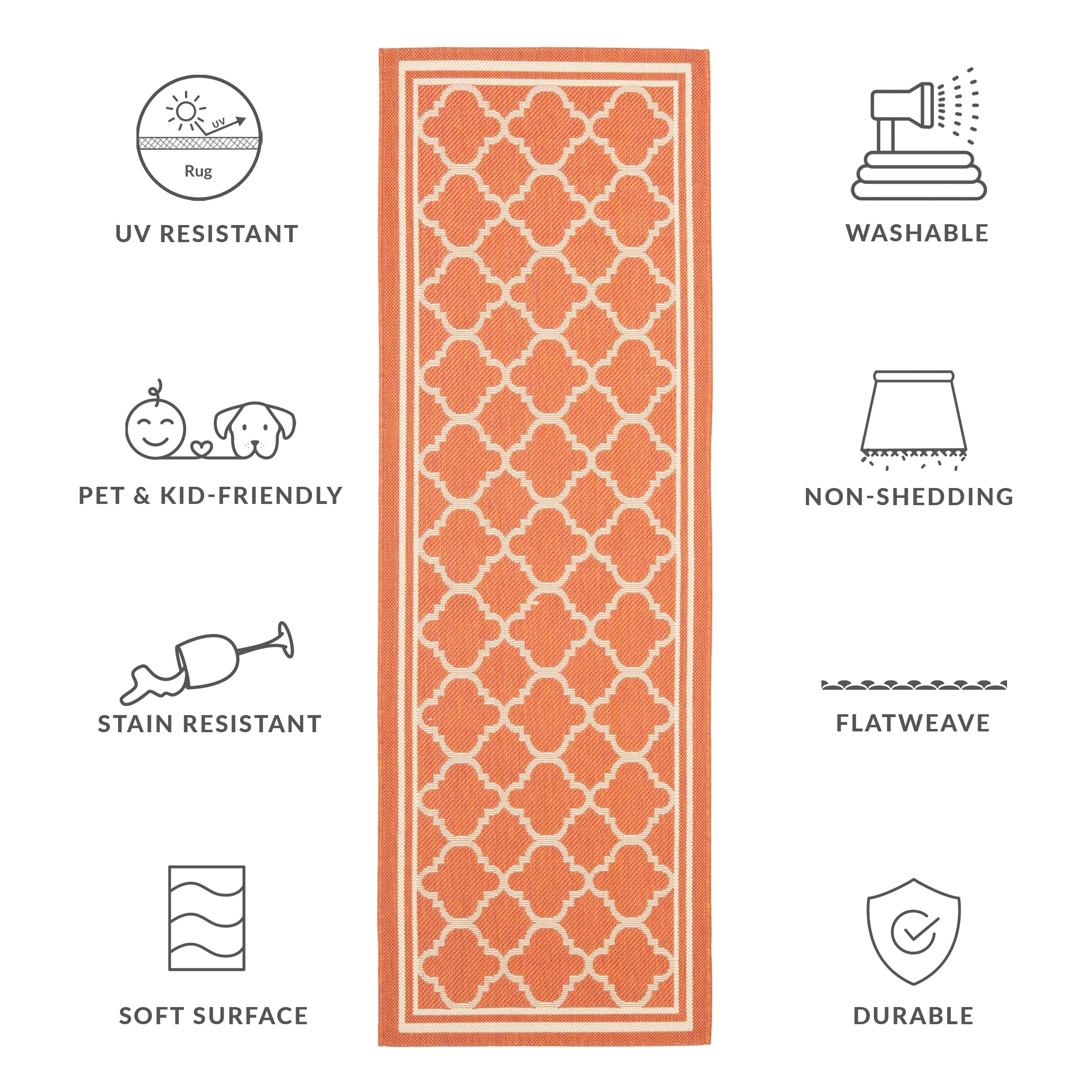 Tapis de jardin imperméable d'intérieur/extérieur SAFAVIEH Courtyard Kristelle