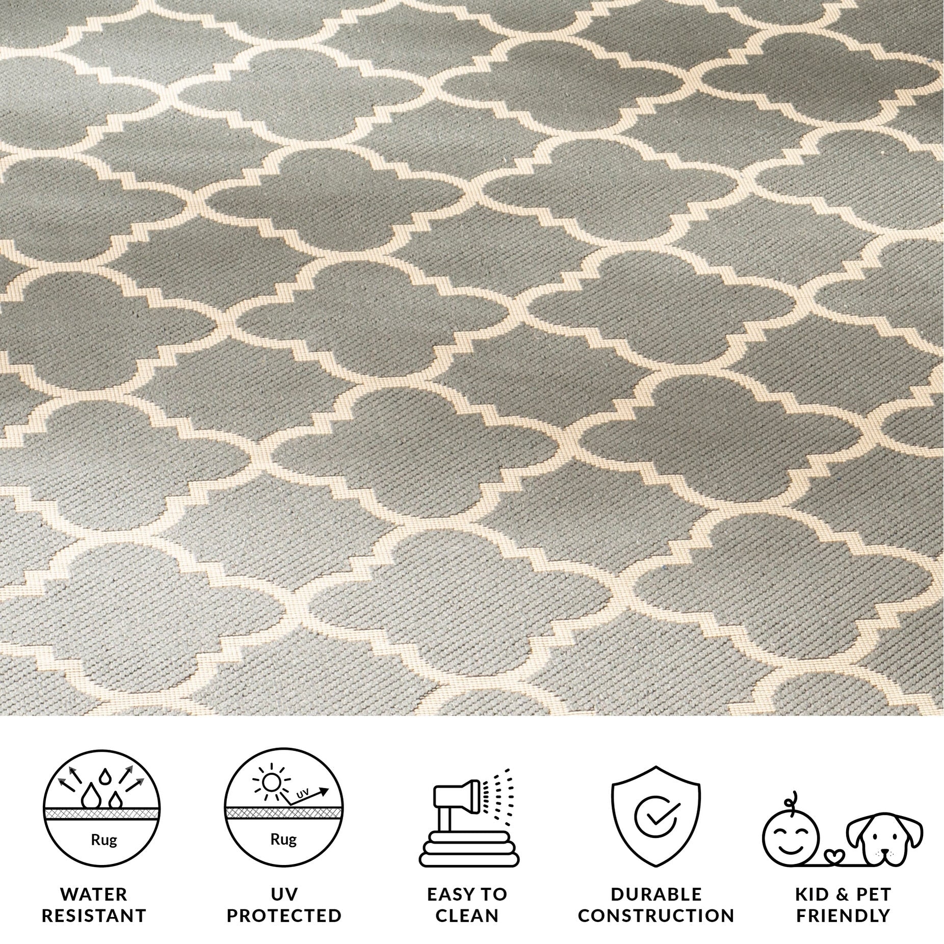 Tapis de jardin imperméable d'intérieur/extérieur SAFAVIEH Courtyard Kristelle