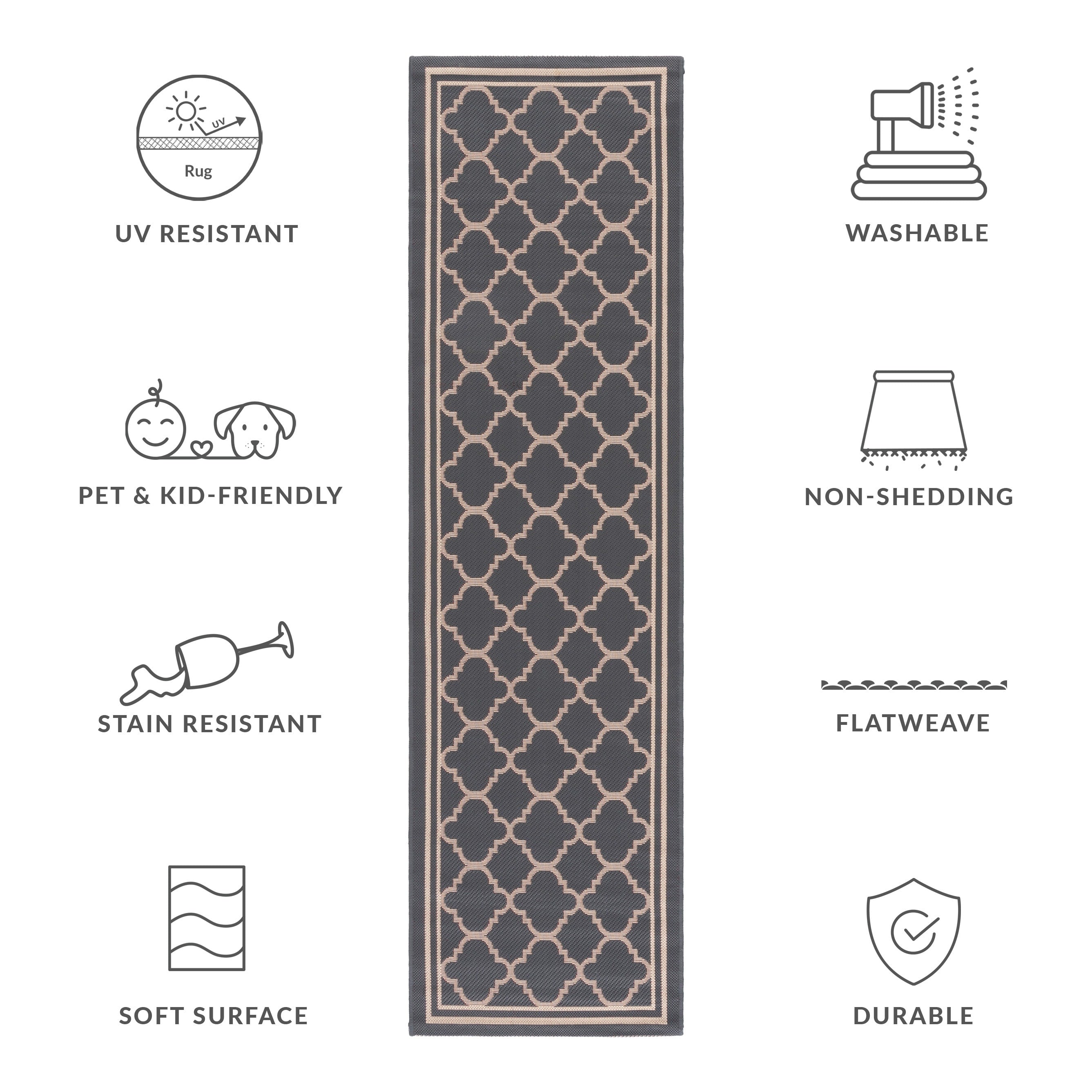 Tapis de jardin imperméable d'intérieur/extérieur SAFAVIEH Courtyard Kristelle