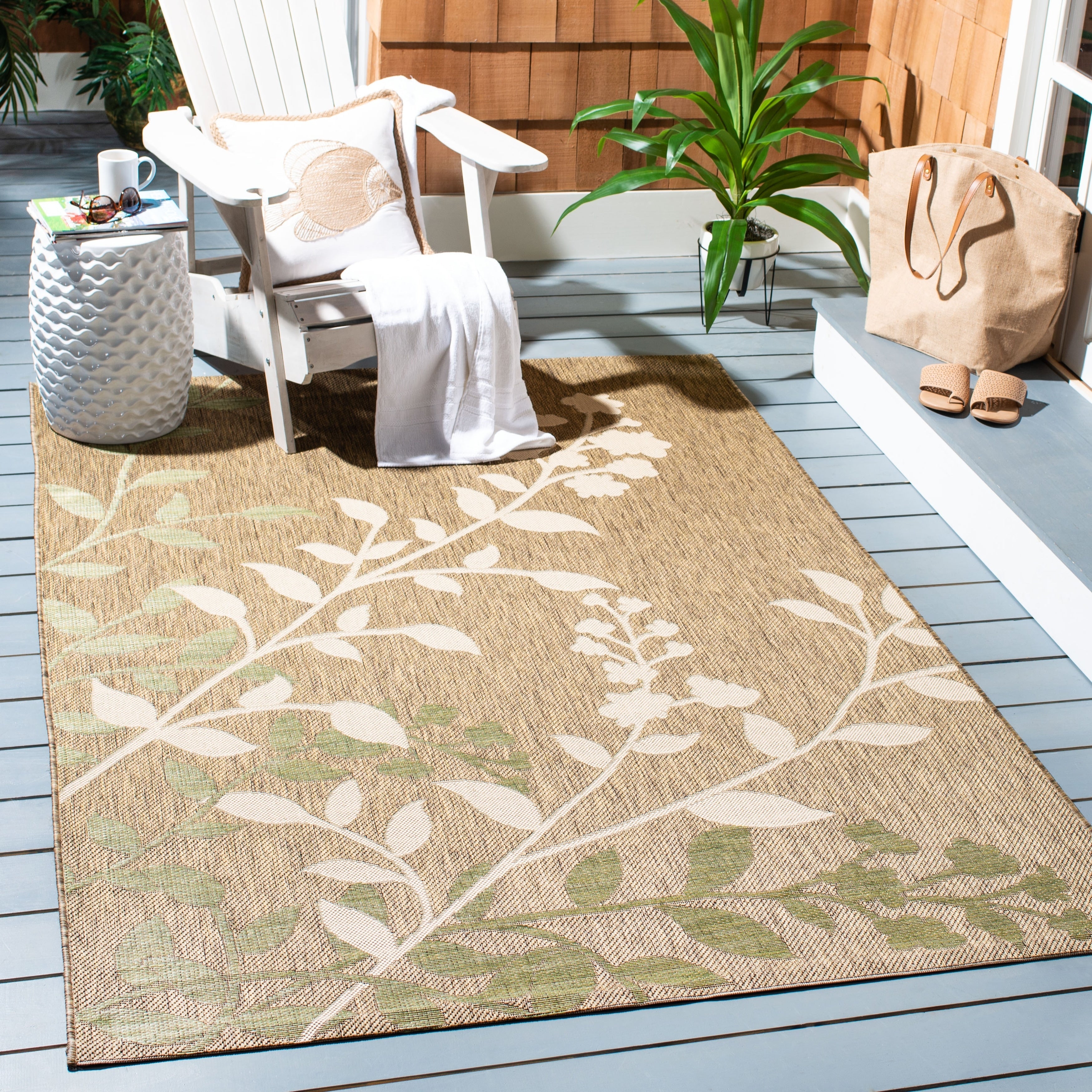 Tapis de jardin imperméable d'intérieur/extérieur SAFAVIEH Courtyard Luann Botanical