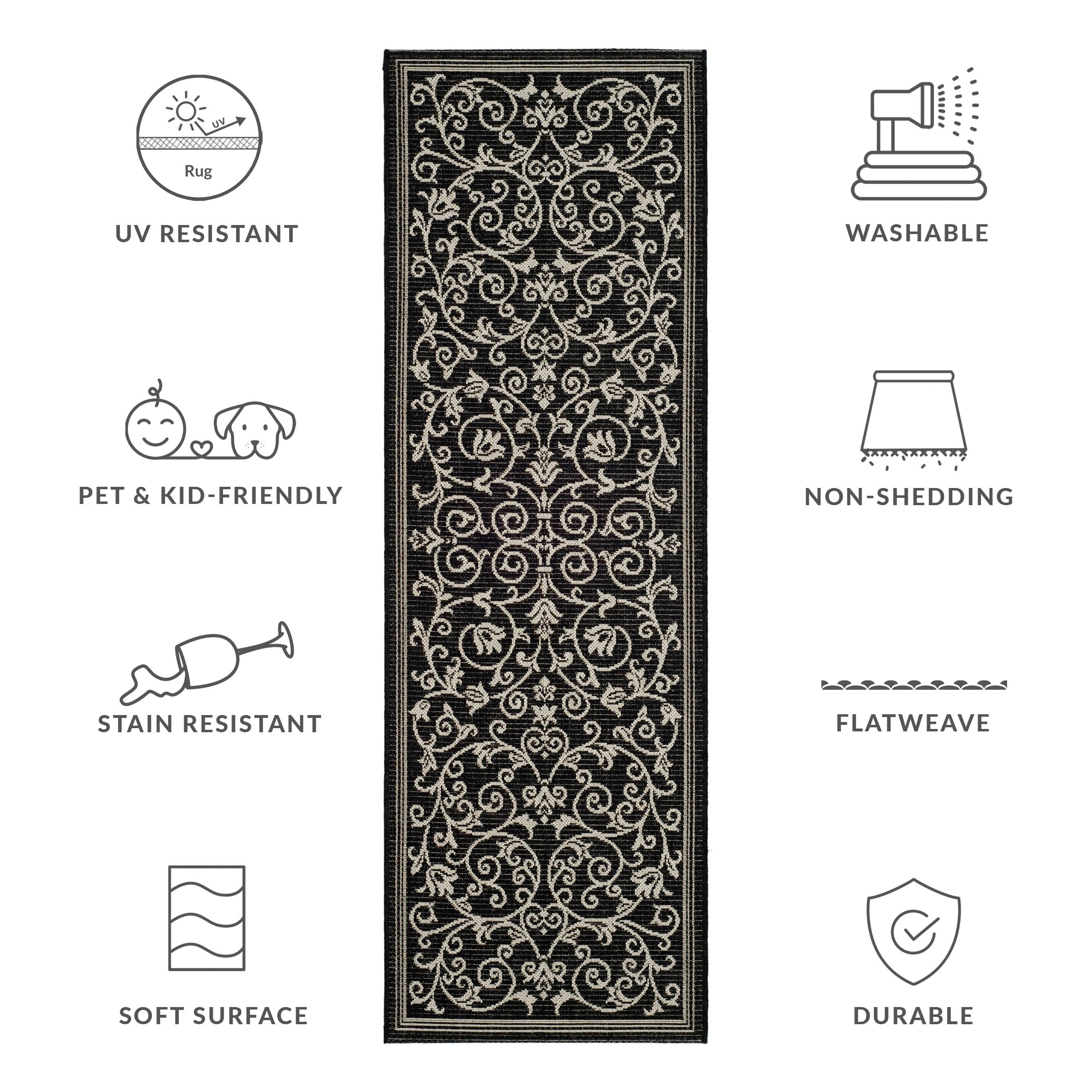 Tapis de jardin imperméable d'intérieur/extérieur SAFAVIEH Courtyard Miljeta