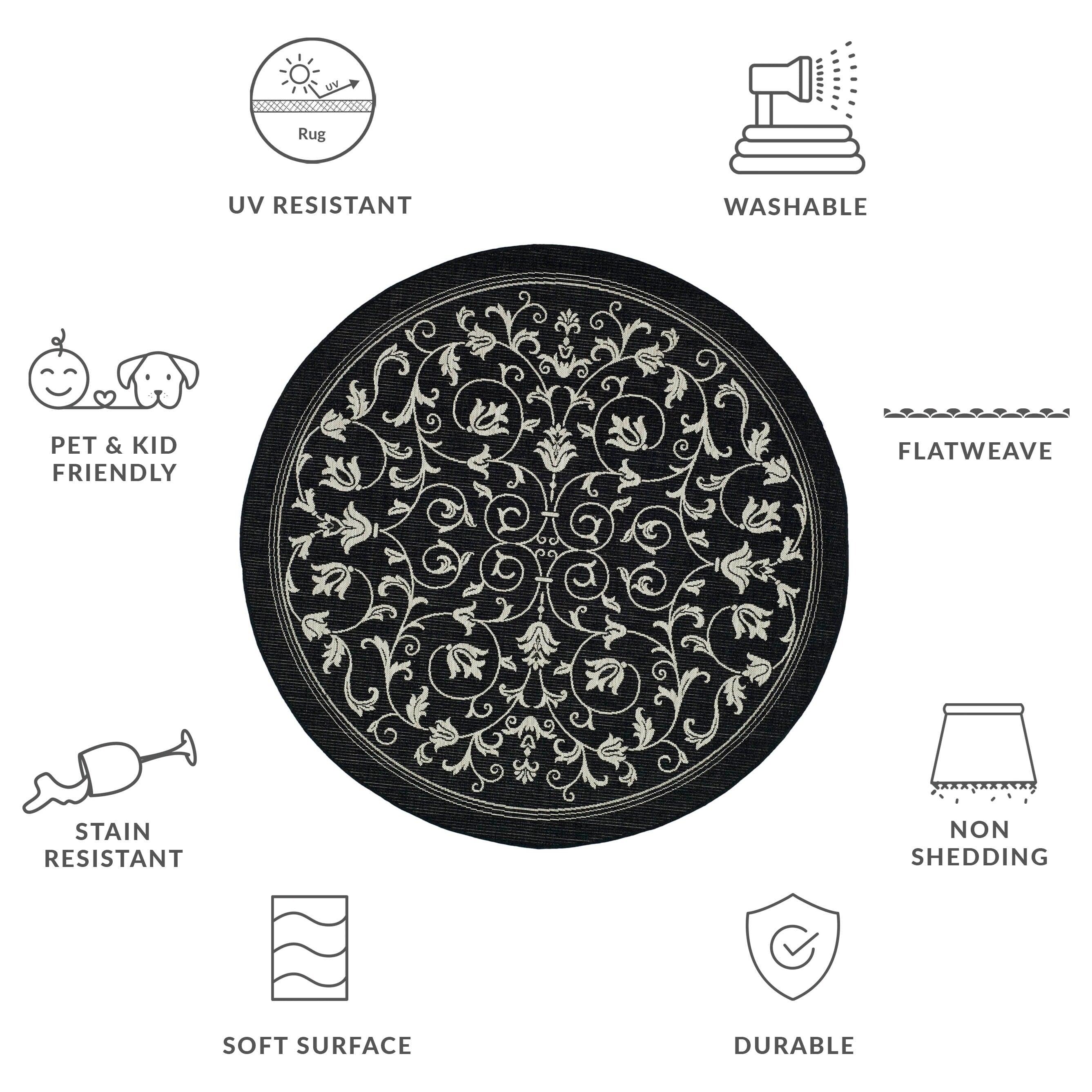 Tapis de jardin imperméable d'intérieur/extérieur SAFAVIEH Courtyard Miljeta