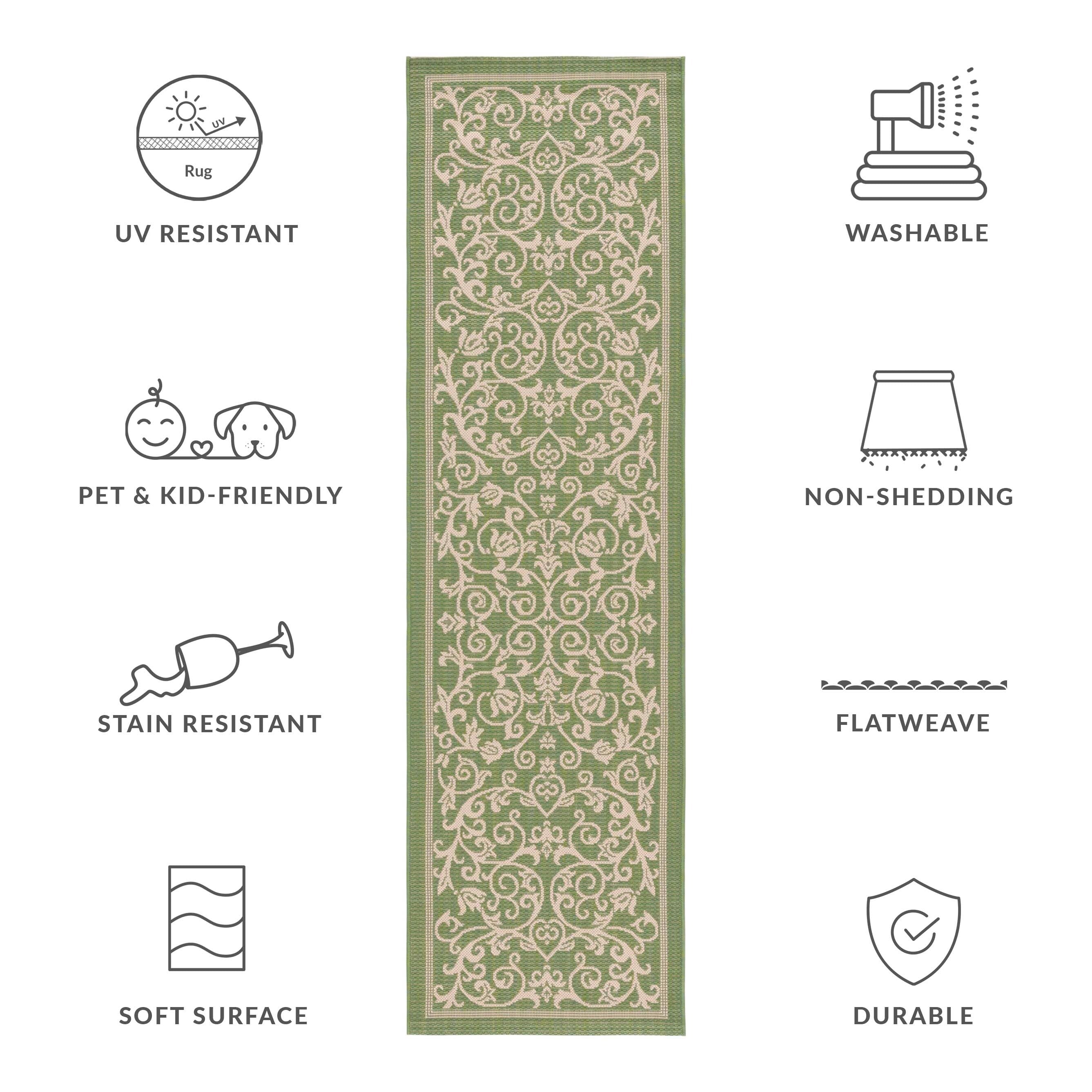 Tapis de jardin imperméable d'intérieur/extérieur SAFAVIEH Courtyard Miljeta