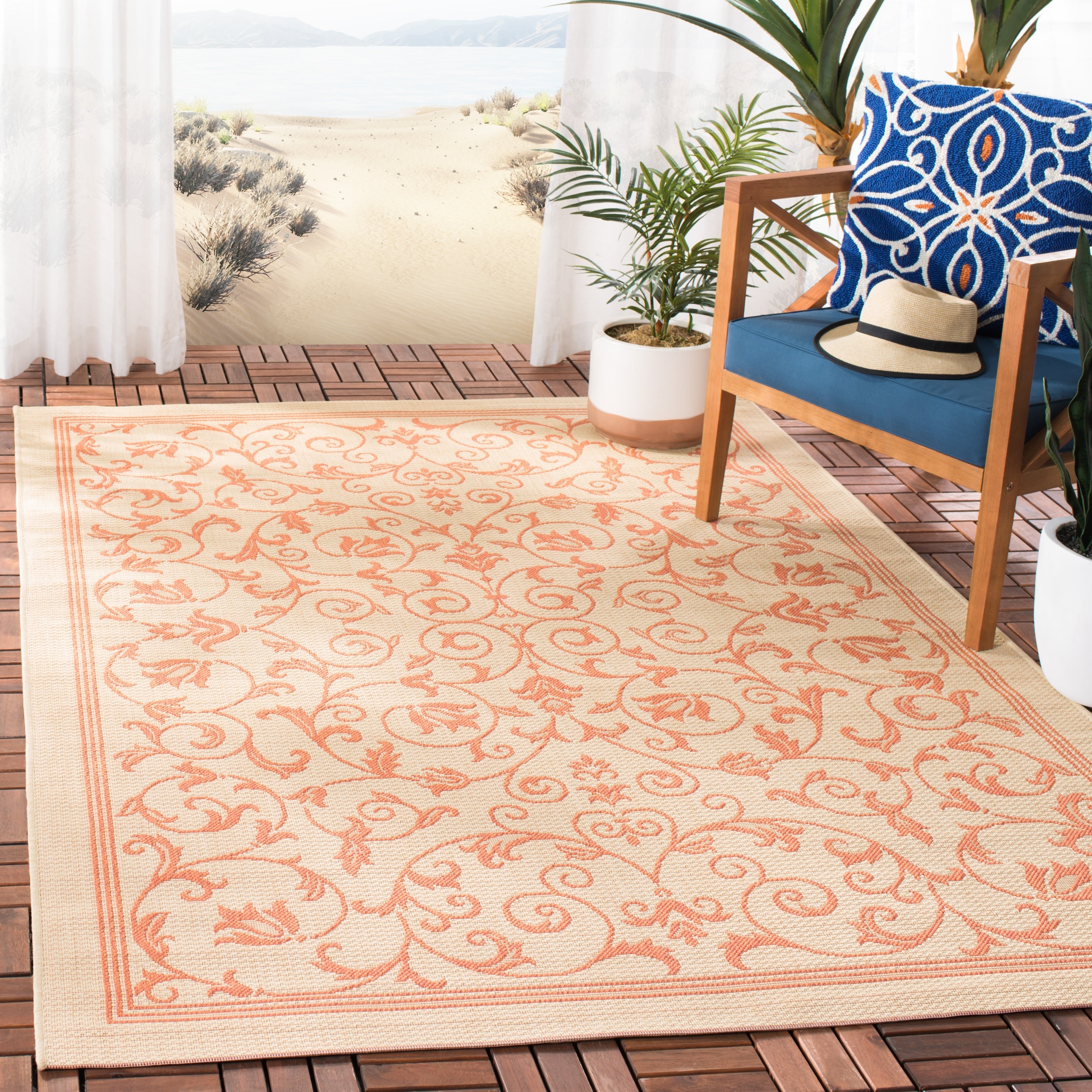 Tapis de jardin imperméable d'intérieur/extérieur SAFAVIEH Courtyard Miljeta
