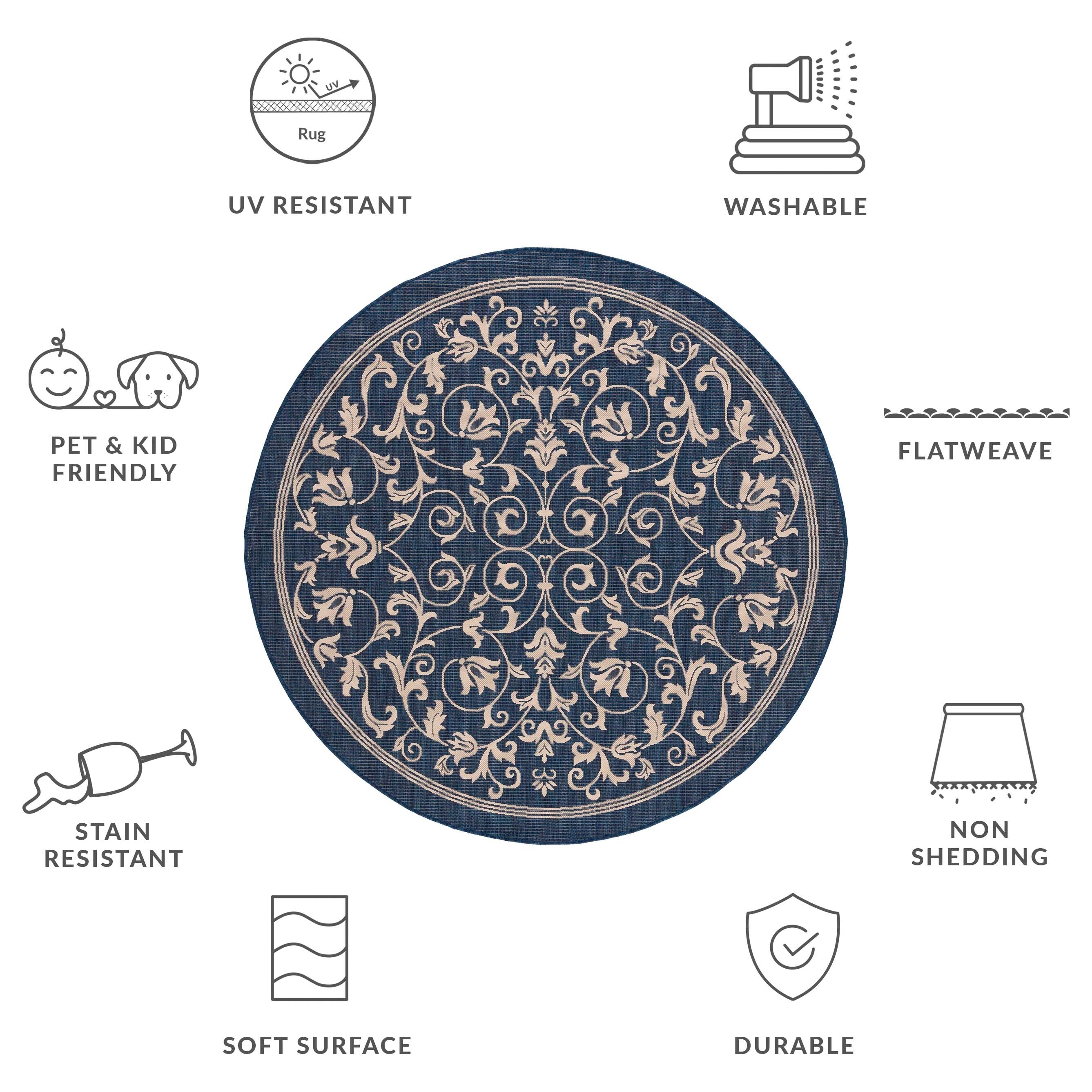 Tapis de jardin imperméable d'intérieur/extérieur SAFAVIEH Courtyard Miljeta