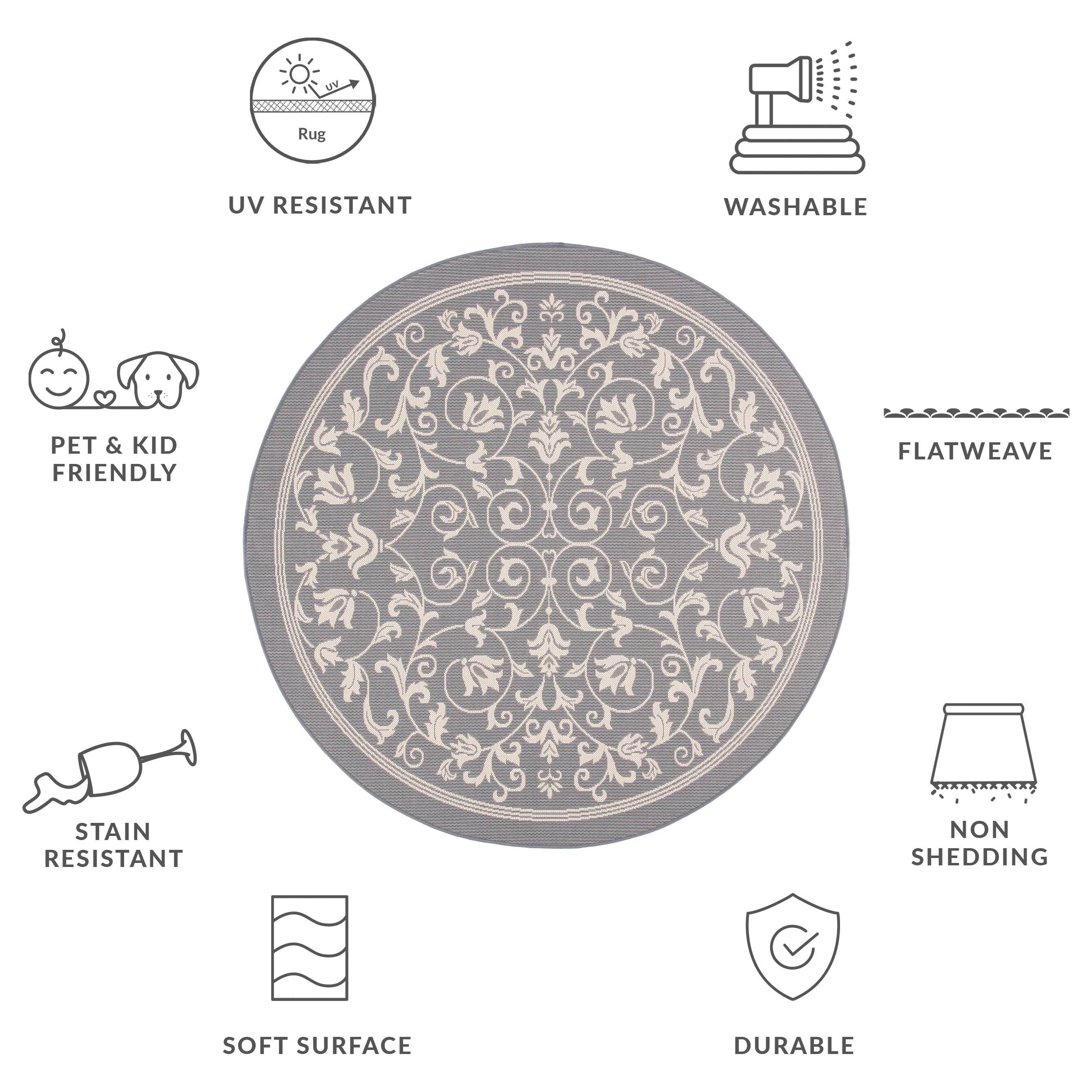 Tapis de jardin imperméable d'intérieur/extérieur SAFAVIEH Courtyard Miljeta